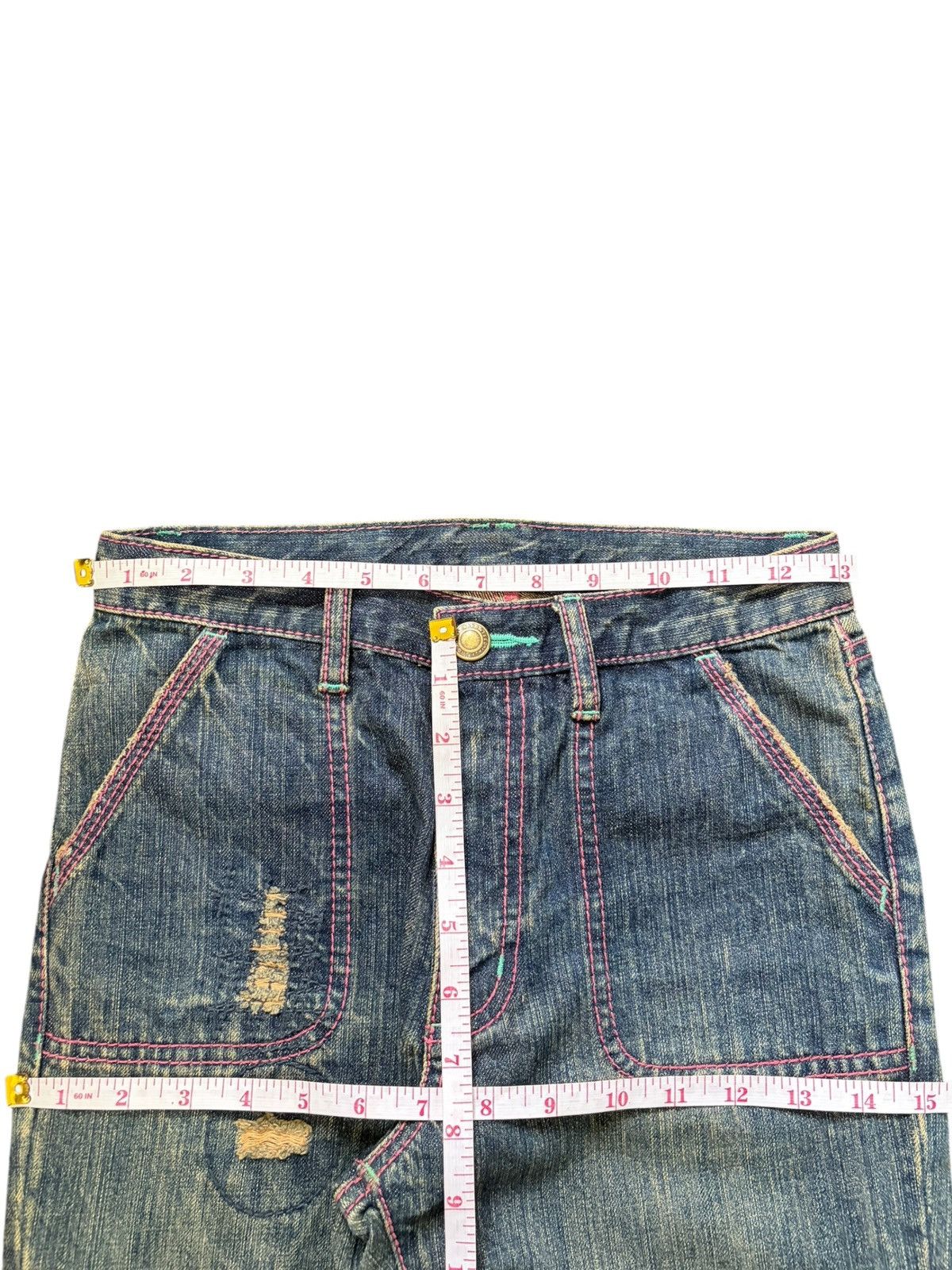 Uniqlo Vintage Japanese Uniqlo Rusty Mud Wash Distress Flare Jeans Size 26" / US 2 / IT 38 - 6 Thumbnail