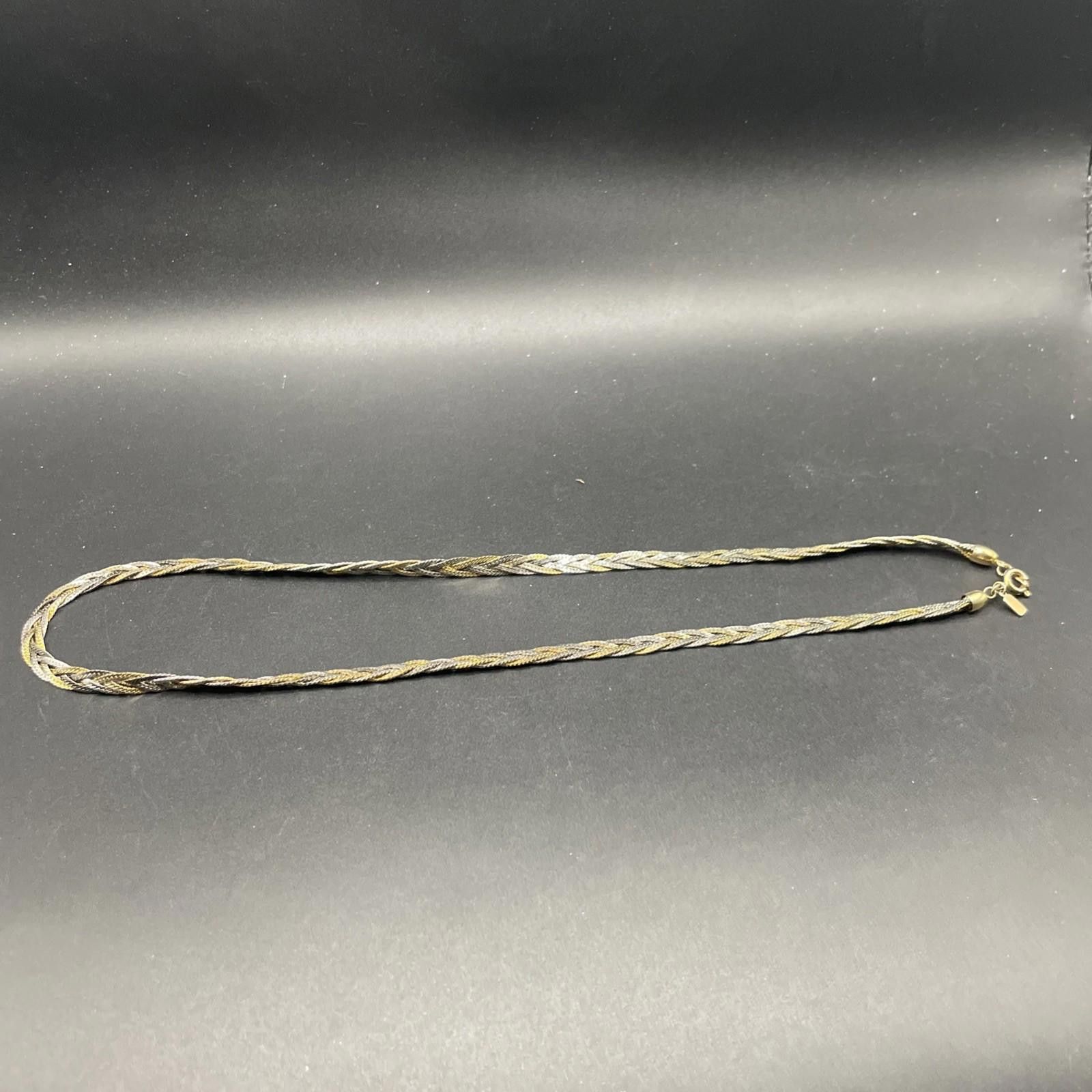 The Unbranded Brand Vintage Braided Gold & Silvertone Snake Chain Necklace 20” Size ONE SIZE - 2 Thumbnail