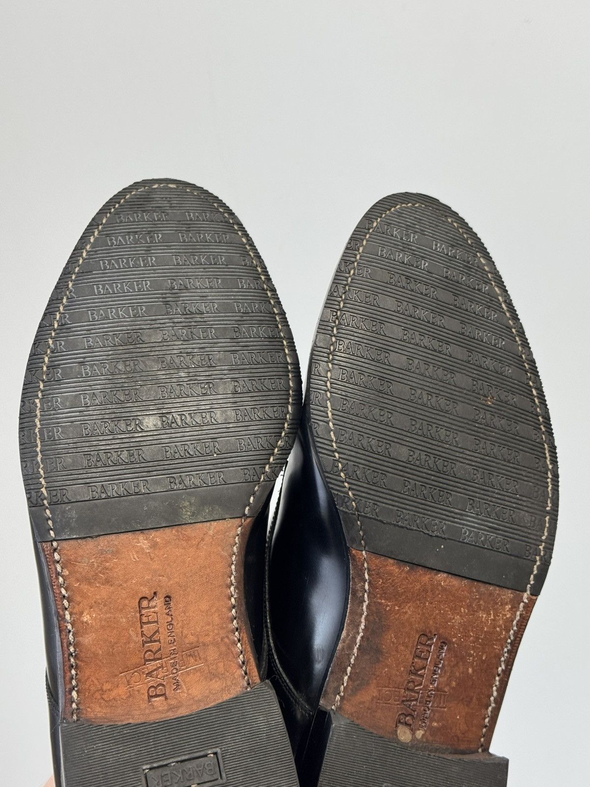 Barker Barker England Black Leather Derby Dress Shoes Size 11.5 Size US 11.5 / EU 44-45 - 14 Thumbnail