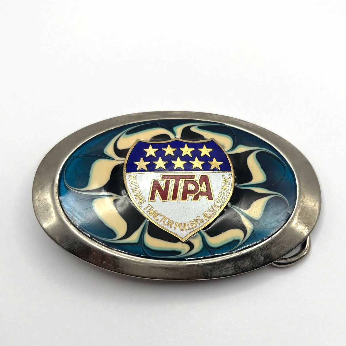 Other Vintage Silver & Blue Belt Buckle Size ONE SIZE - 1 Thumbnail