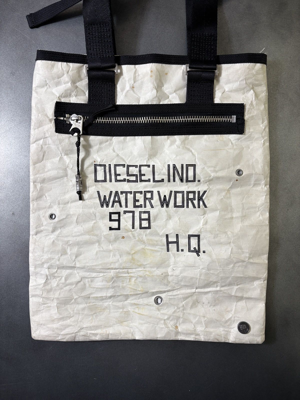 Diesel Diesel Paper Bag Waxed Tote Bag Y2K Crinkle Texture Purse Size ONE SIZE - 12 Thumbnail