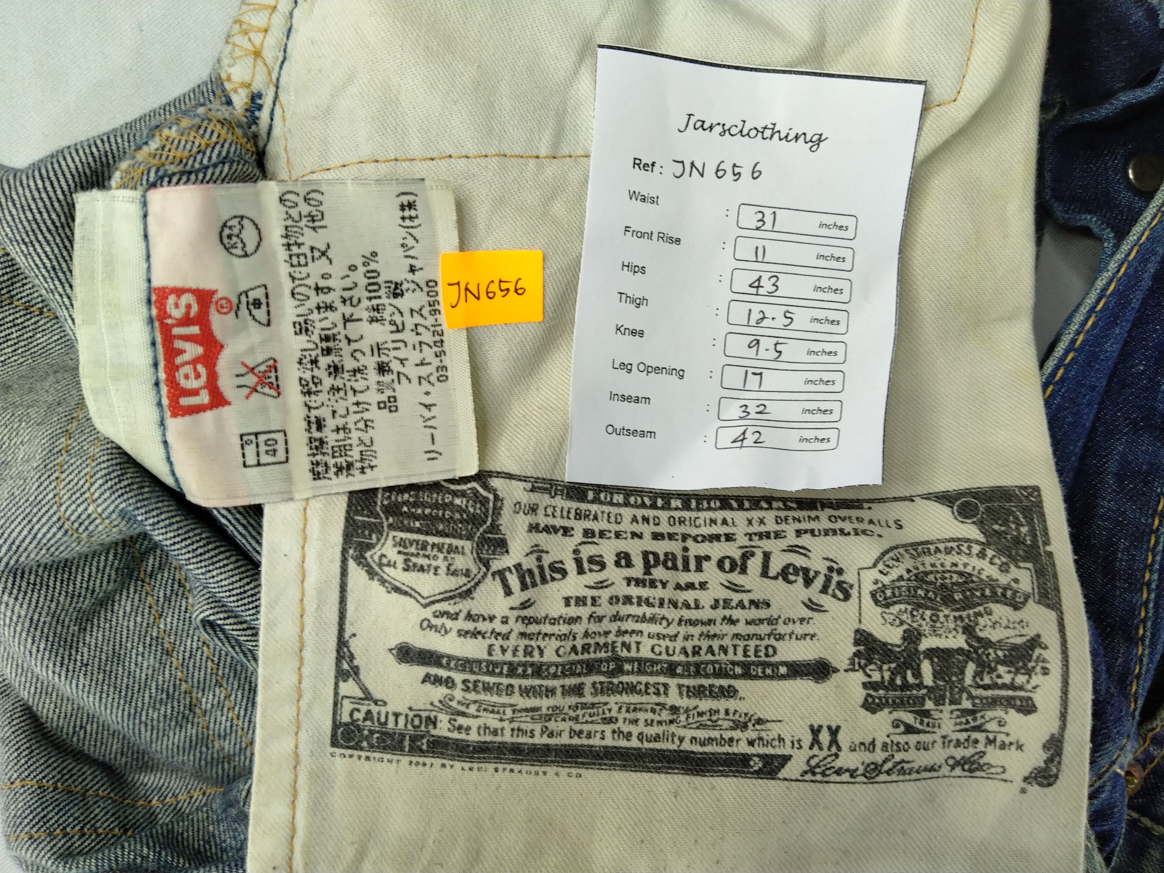 Dirty Distressed Vintage Levi's 501 Whisker Denim -JN656