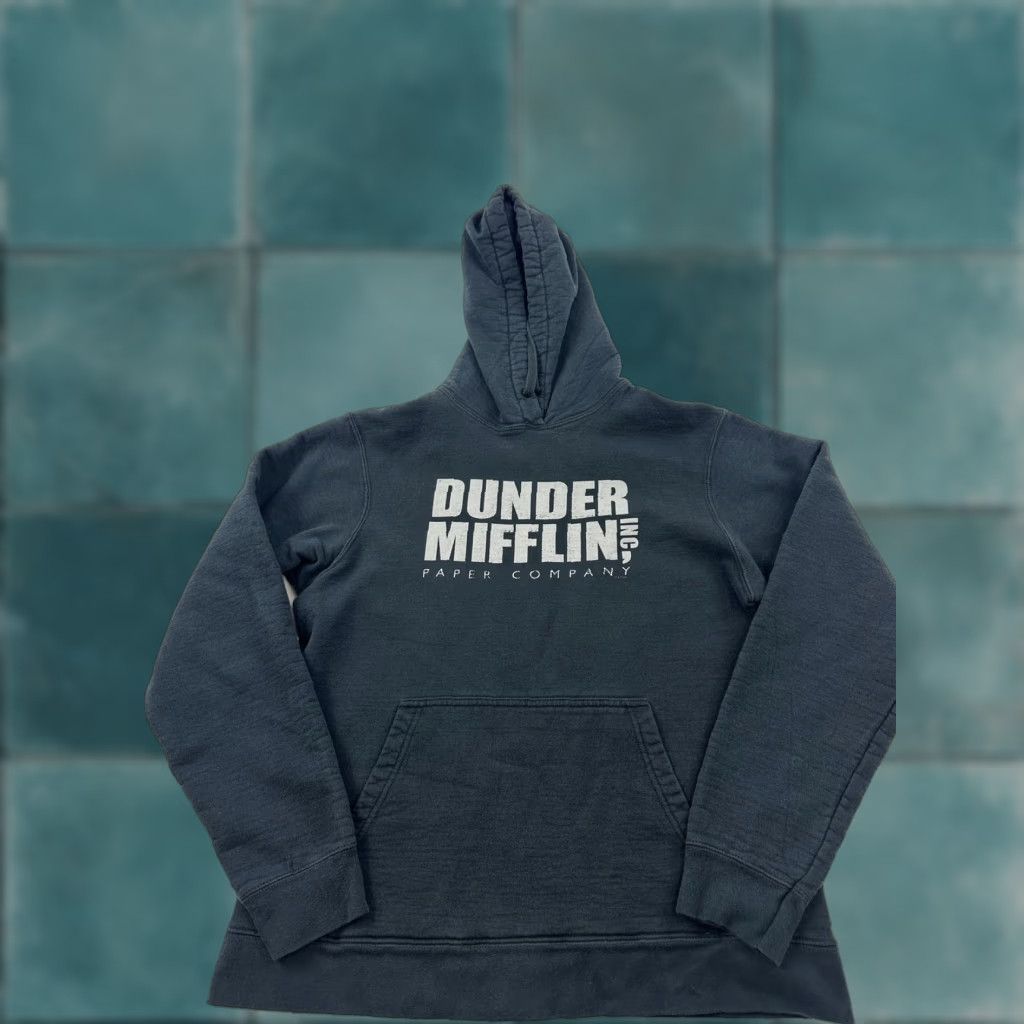 Vintage Dunder Mifflin Hoodie Mens Large Pullover Sweatshirt The Office TV Show Fan Gift Blue Mens L Pullover Hoodie Size US L / EU 52-54 / 3 - 1 Thumbnail