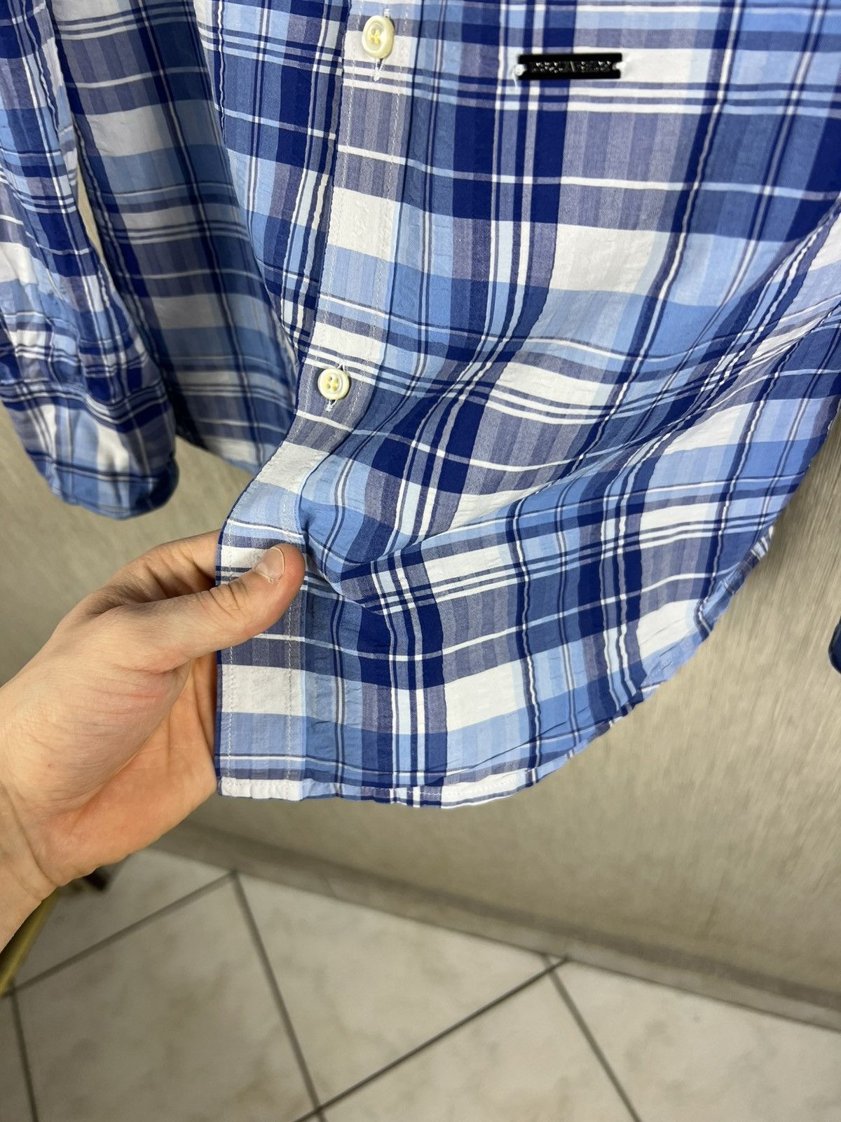 Dsquared2 Dsquared2 checked shrunk shirt plaid stiff cuffs and collar Size US M / EU 48-50 / 2 - 9 Thumbnail