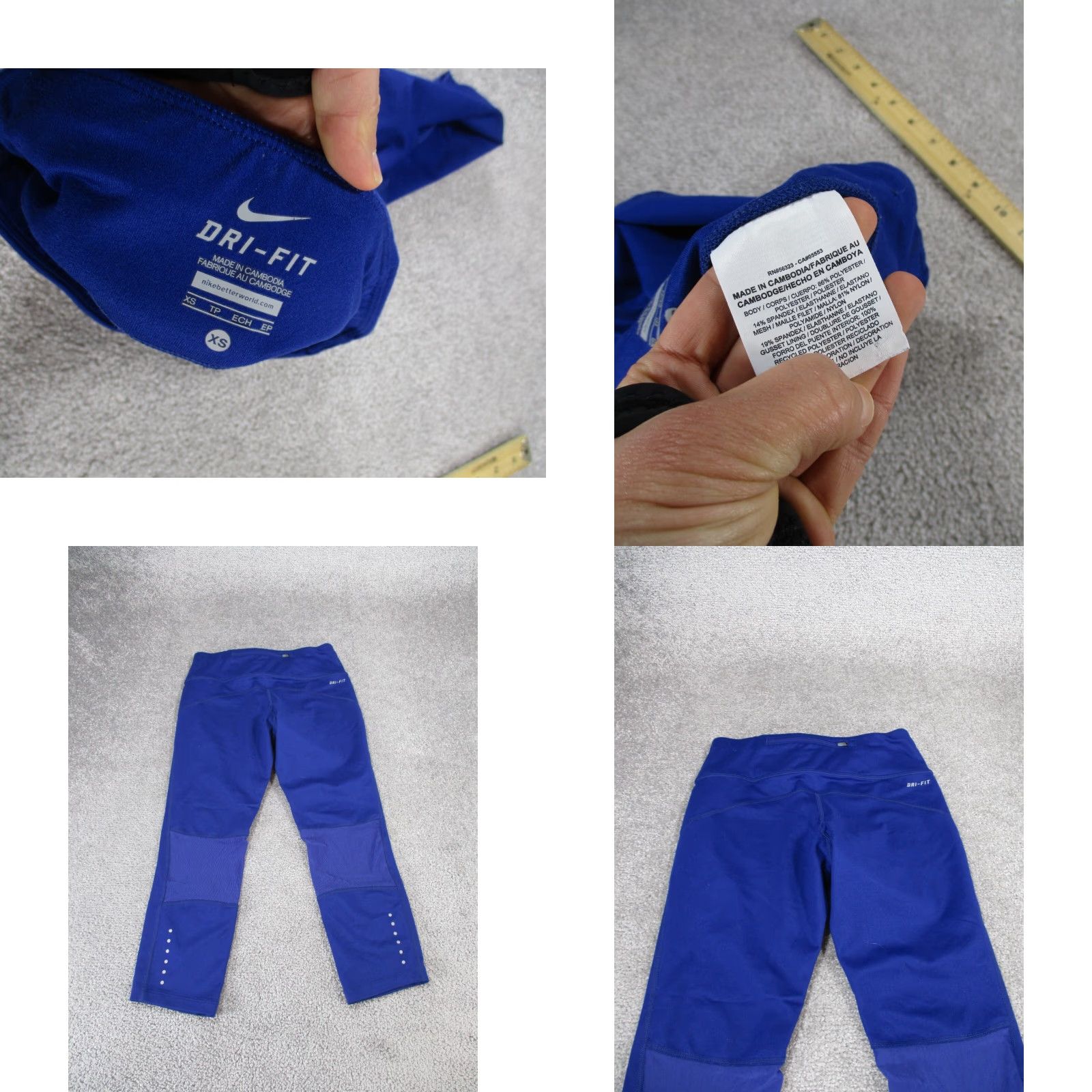 Nike VINTAGE? No. Nike Leggings Women XS Dri-Fit Blue Cropped Athletic Fit Activewear Gym Running Yoga Size 26" / US 2 / IT 38 - 8 Thumbnail