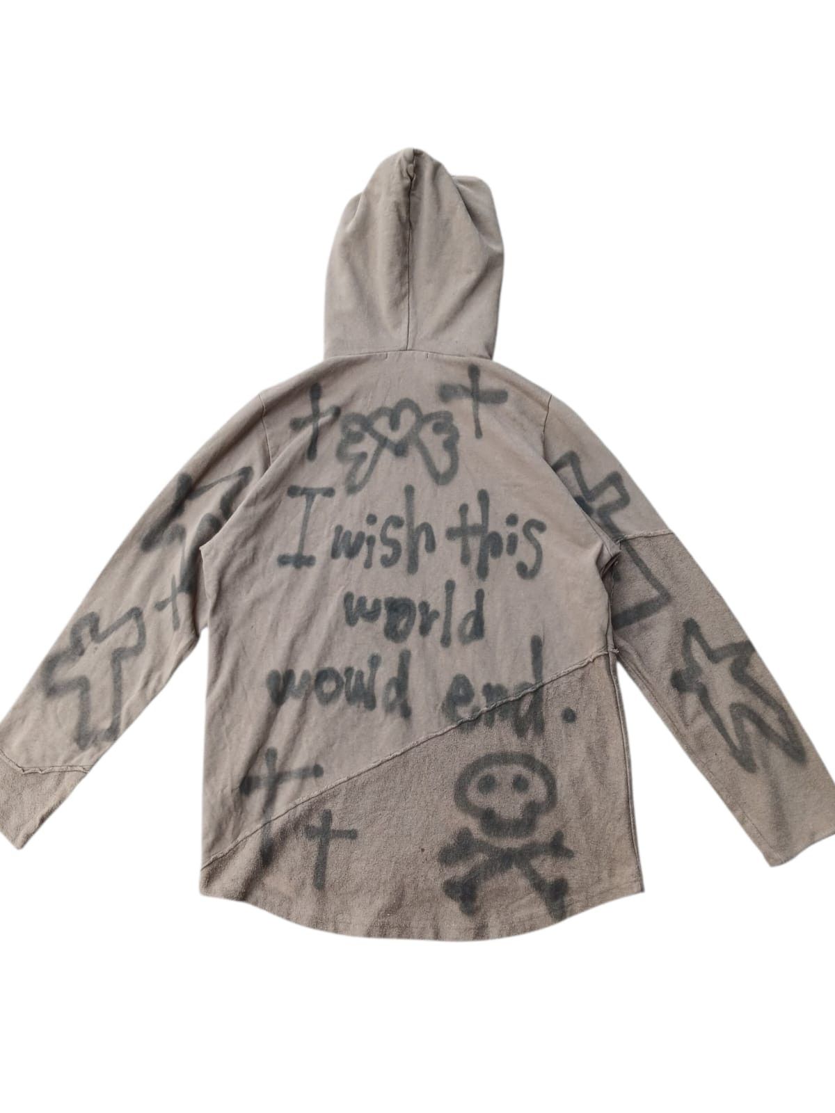Vintage Blue tornado spray printed remake archive hoodie Size US L / EU 52-54 / 3 - 8 Thumbnail
