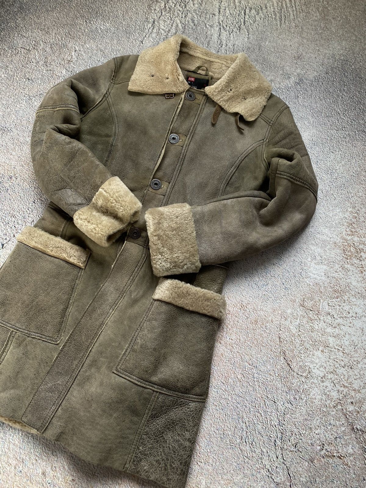 Diesel × Vintage Vintage jacket Diesel Sheepskin coat STAFF PIK Size S / US 4 / IT 40 - 2 Thumbnail