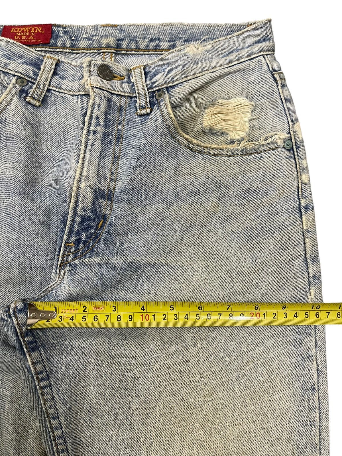 Edwin Vintage 90s Edwin Made in Usa Distressed Style Jeans Size US 28 / EU 44 - 14 Thumbnail