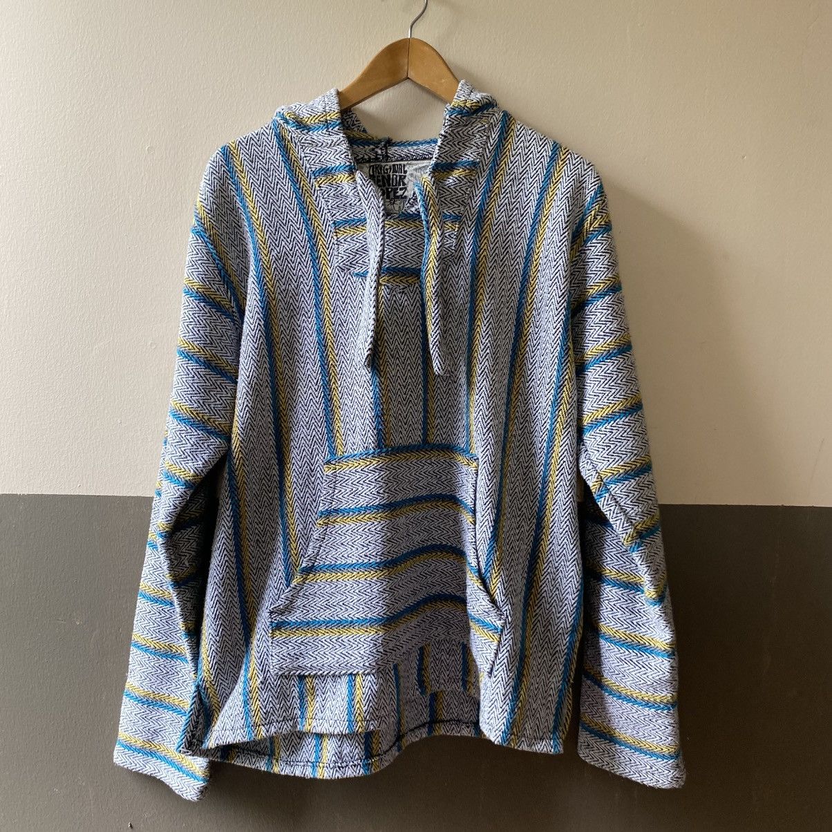 Vintage White Striped Baja Hoodie Pullover Size US L / EU 52-54 / 3 - 11 Thumbnail