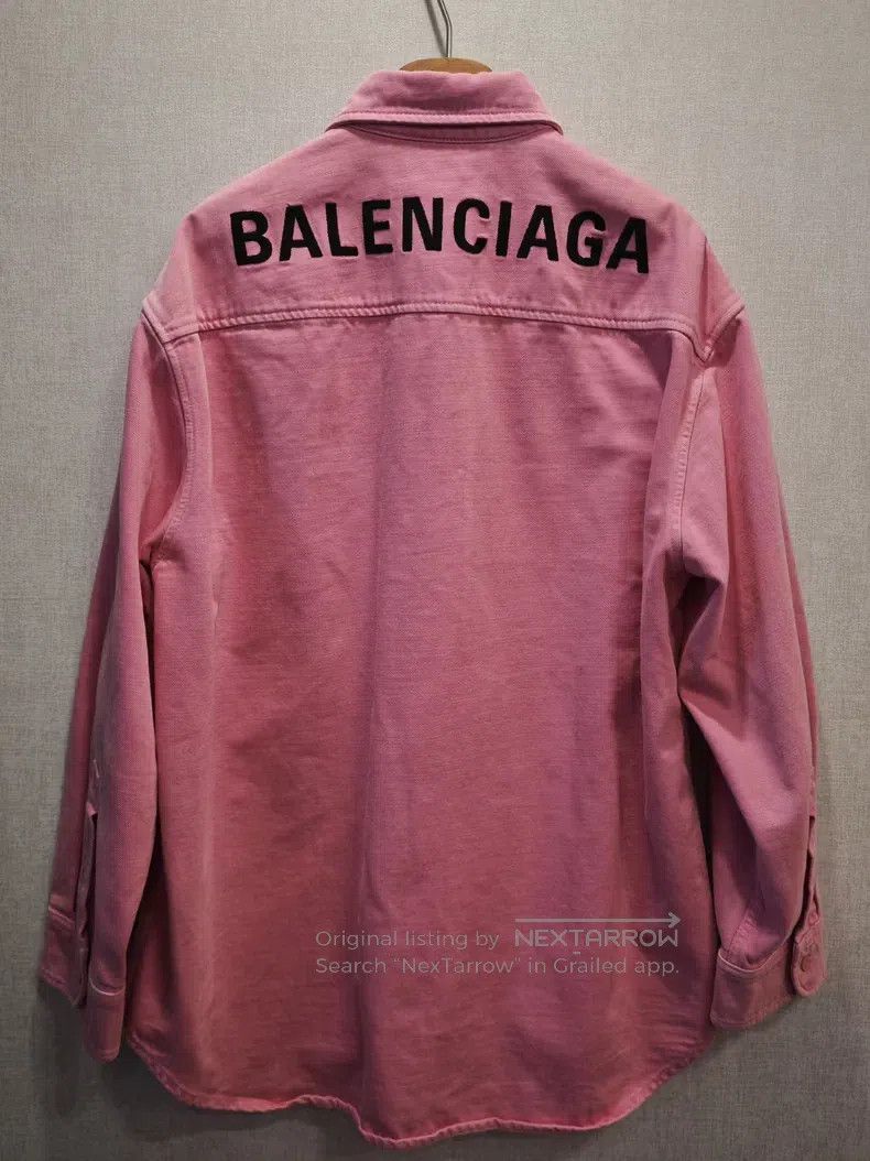 Balenciaga Balenciaga Pink Denim Jacket Size XS / US 0-2 / IT 36-38 - 2 Thumbnail