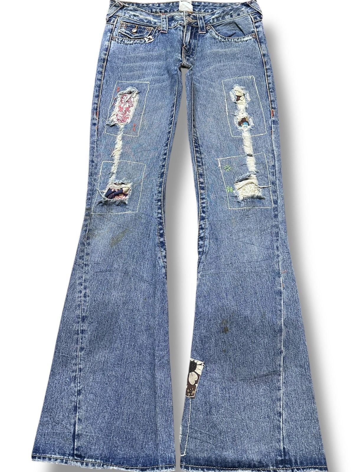 True Religion Vintage True Religion Woodstock Flare Faded Distressed Denim Size US 30 / EU 46 - 1 Thumbnail