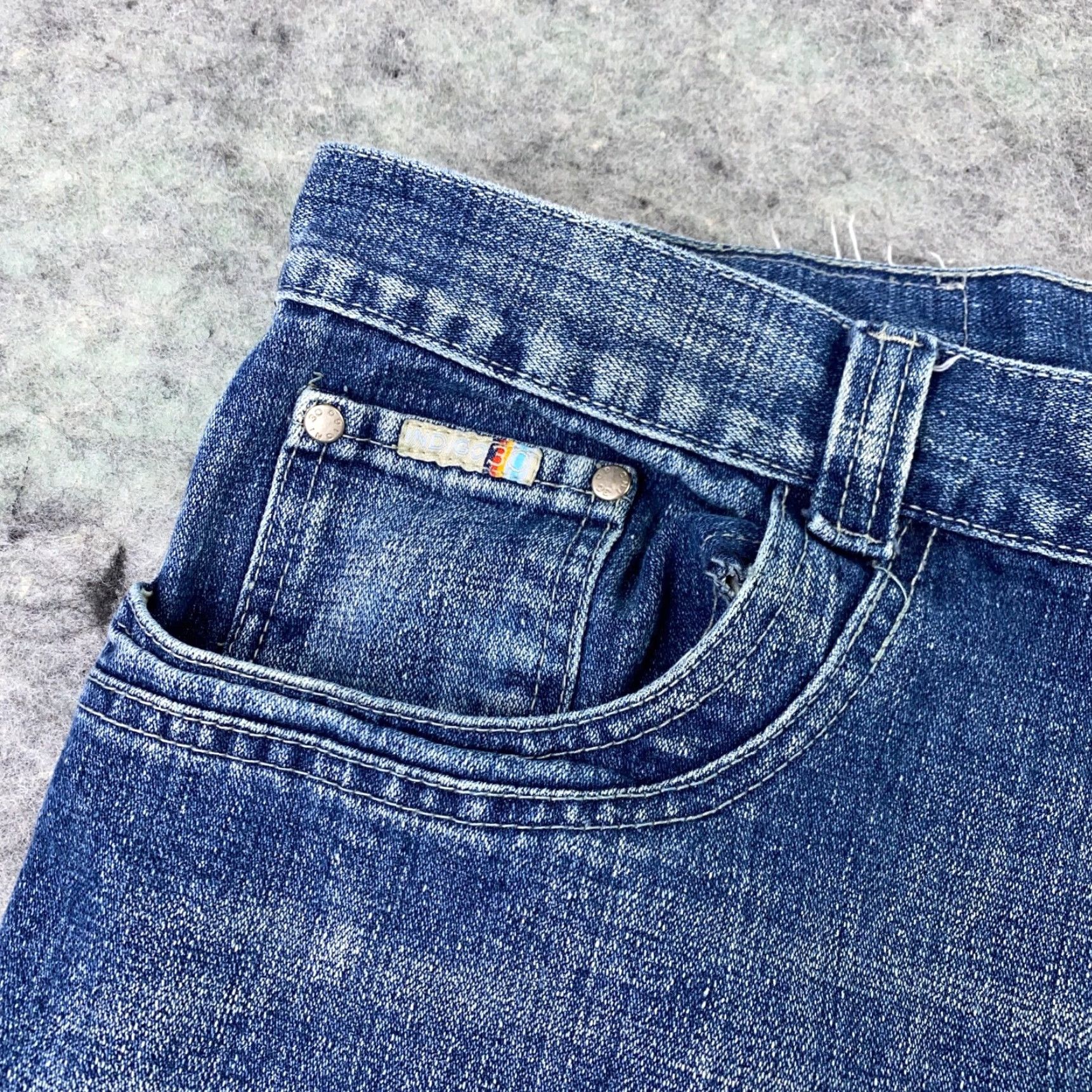 Denime Indigo 30 Mens Bermuda Shorts Denim 42 Blue 90s Hip Hop Baggy Relaxed Zip Front Flat Front Cotton Casual Bermuda Shorts Mens Size US 42 / EU 58 - 3 Thumbnail