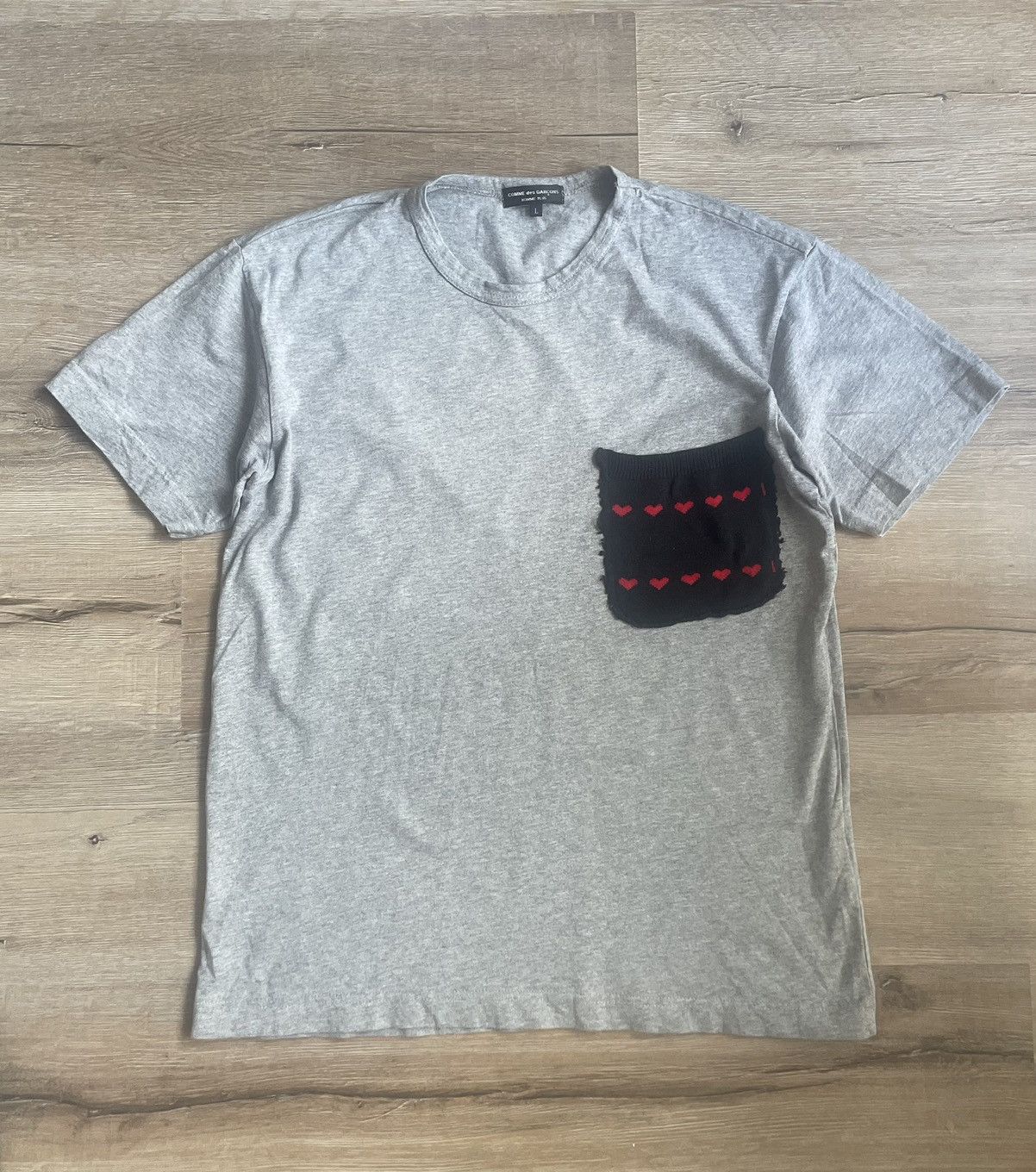 Comme des Garcons Homme Plus Comme des Garçons Homme Plus Heart Pocket Tee Made in Japan Size US M / EU 48-50 / 2 - 1 Thumbnail