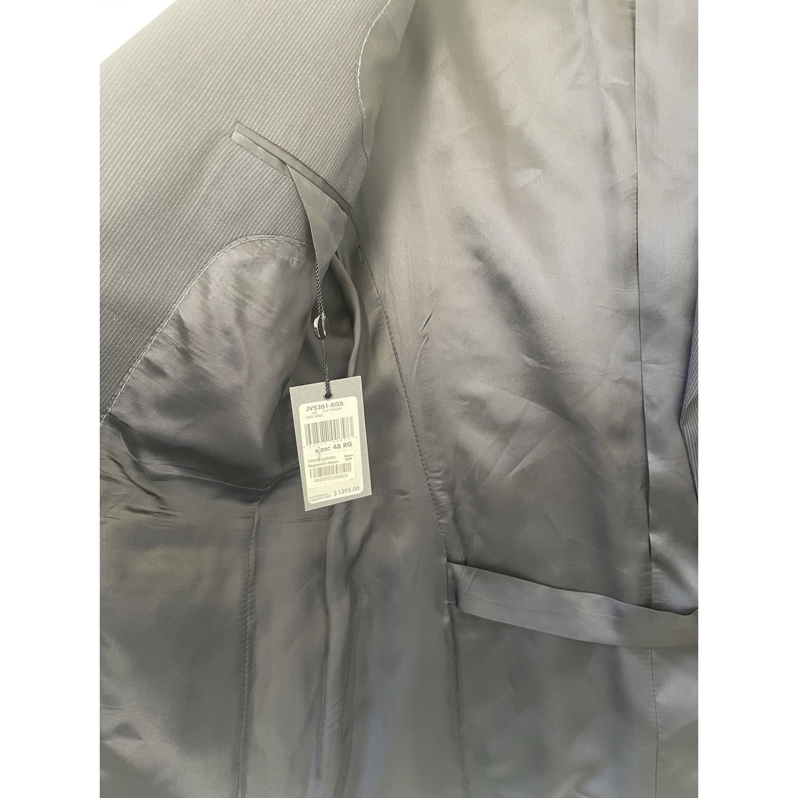 John Varvatos John Varvatos 100% Wool Pinstripe Blazer Jacket 48R Midnight Size 48R - 6 Thumbnail