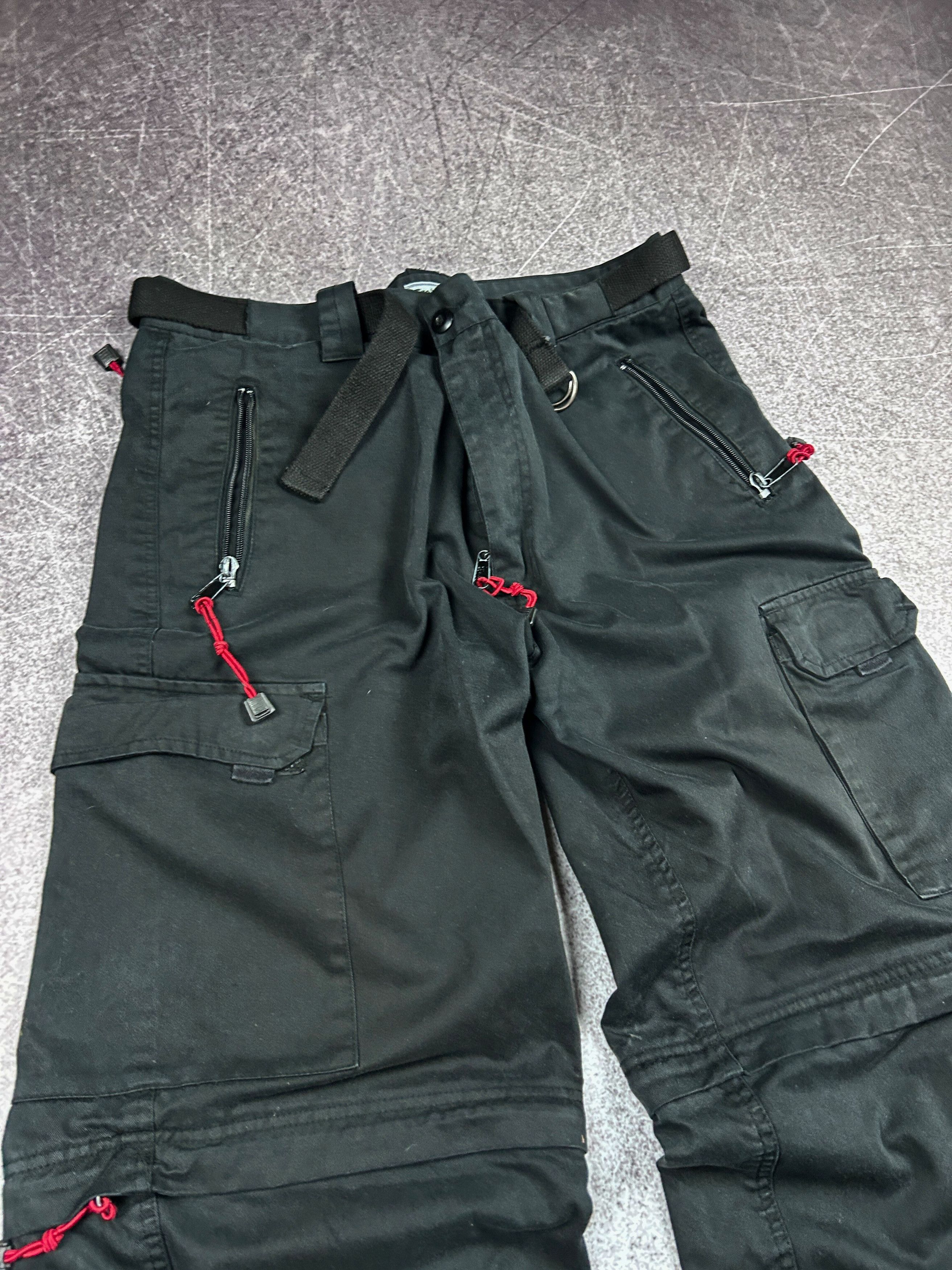 Vintage Y2K Cargo Pants Black Utility Multi Pocket Techwear Style Size US 32 / EU 48 - 5 Thumbnail
