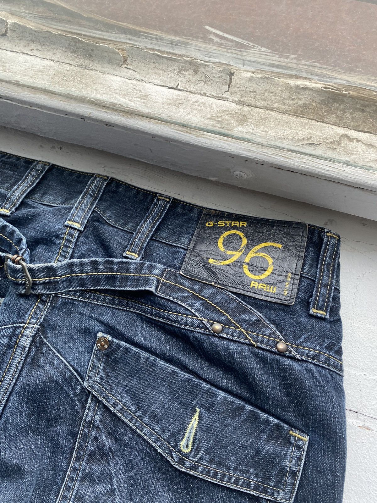 G-Star × Vintage 🔥PUNK G STAR OPIUM STRAIGHT 96 BLUE MENS JEANS Y2k BIKER Size US 34 / EU 50 - 5 Thumbnail