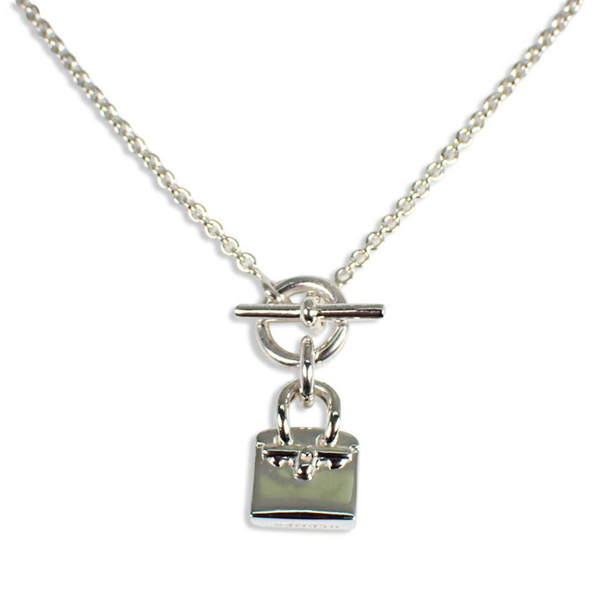 image of Hermes 925 Amulet Birkin Necklace in Silver, Women's