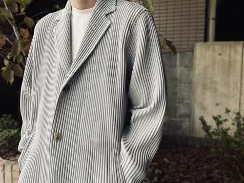 Issey Miyake Issey Miyake Pleats Oversized Coat Gray 3 HP55JD202 Size US L / EU 52-54 / 3 - 2 Thumbnail