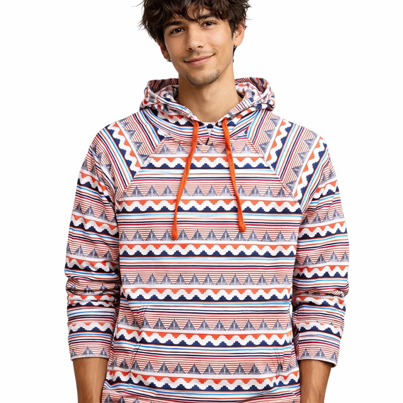 Other Lightweight Hoodie Pullover Shirt Aztec Tribal Pattern Size US L / EU 52-54 / 3 - 1 Thumbnail