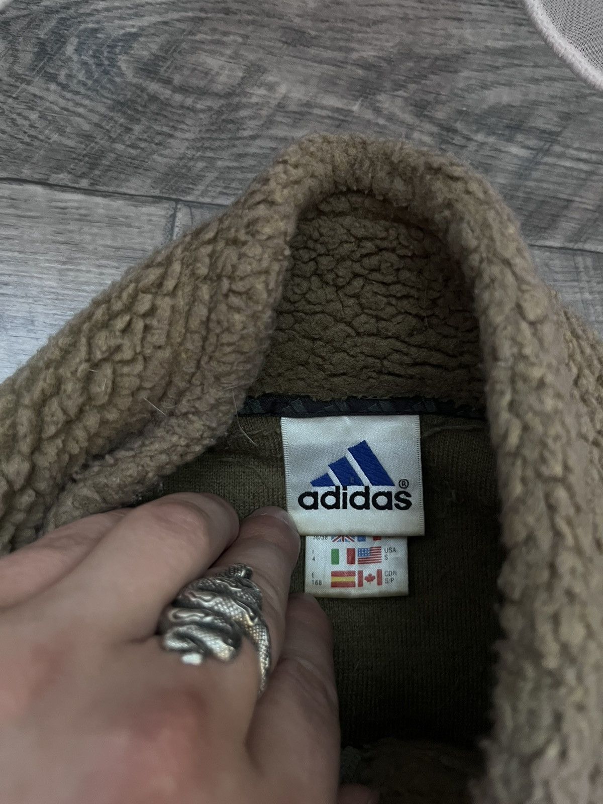 Adidas Vintage Adidas Teddy Fleece Sherpa Long Zip Pullover Jacket Size US S / EU 44-46 / 1 - 8 Thumbnail