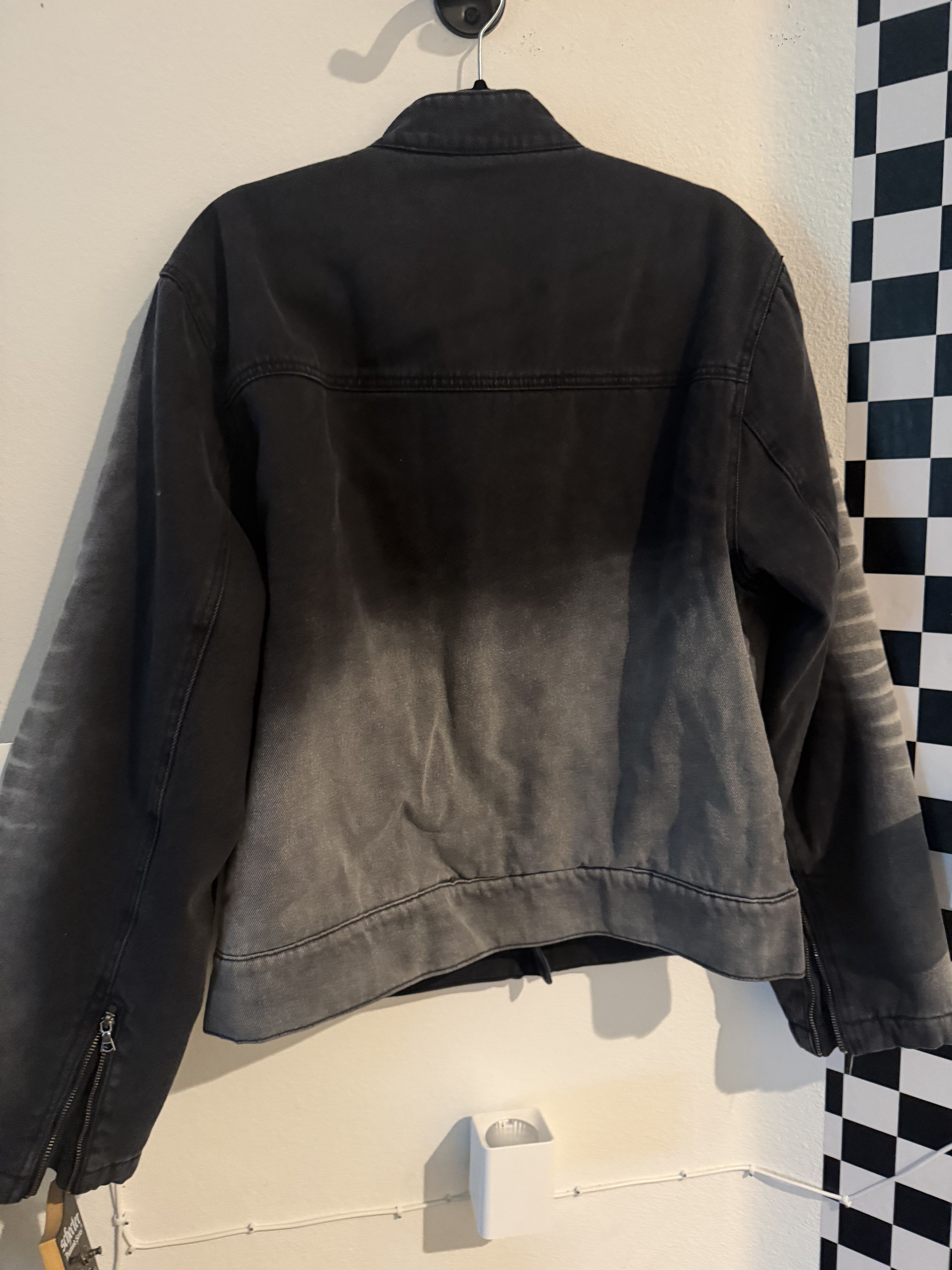 Fashion Nova Denim Moto Jacket Black Wash Size US L / EU 52-54 / 3 - 2 Thumbnail