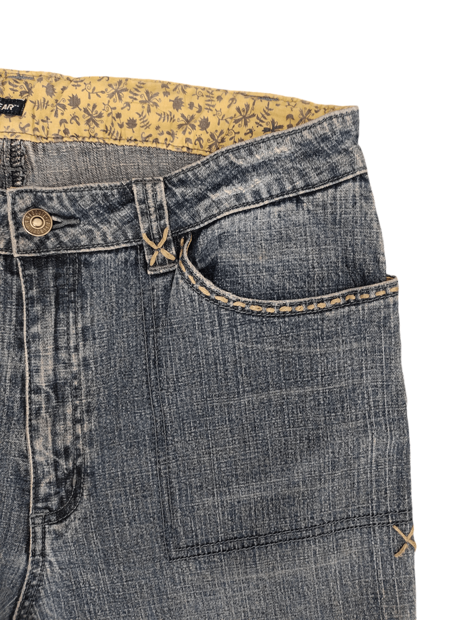 If Six Was Nine Flare Jeans La Redoute Tribal Clawmark Faded Bootcut Y2k Size US 31 - 6 Thumbnail
