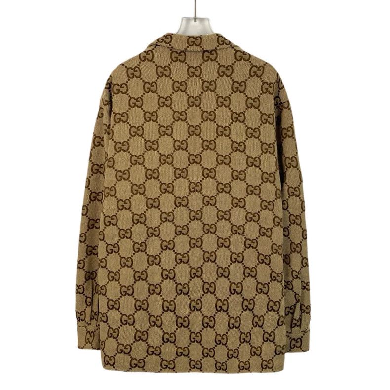 Gucci Gucci Brown logo jacquard full print cotton lapel long-slee Size US S / EU 44-46 / 1 - 2 Thumbnail