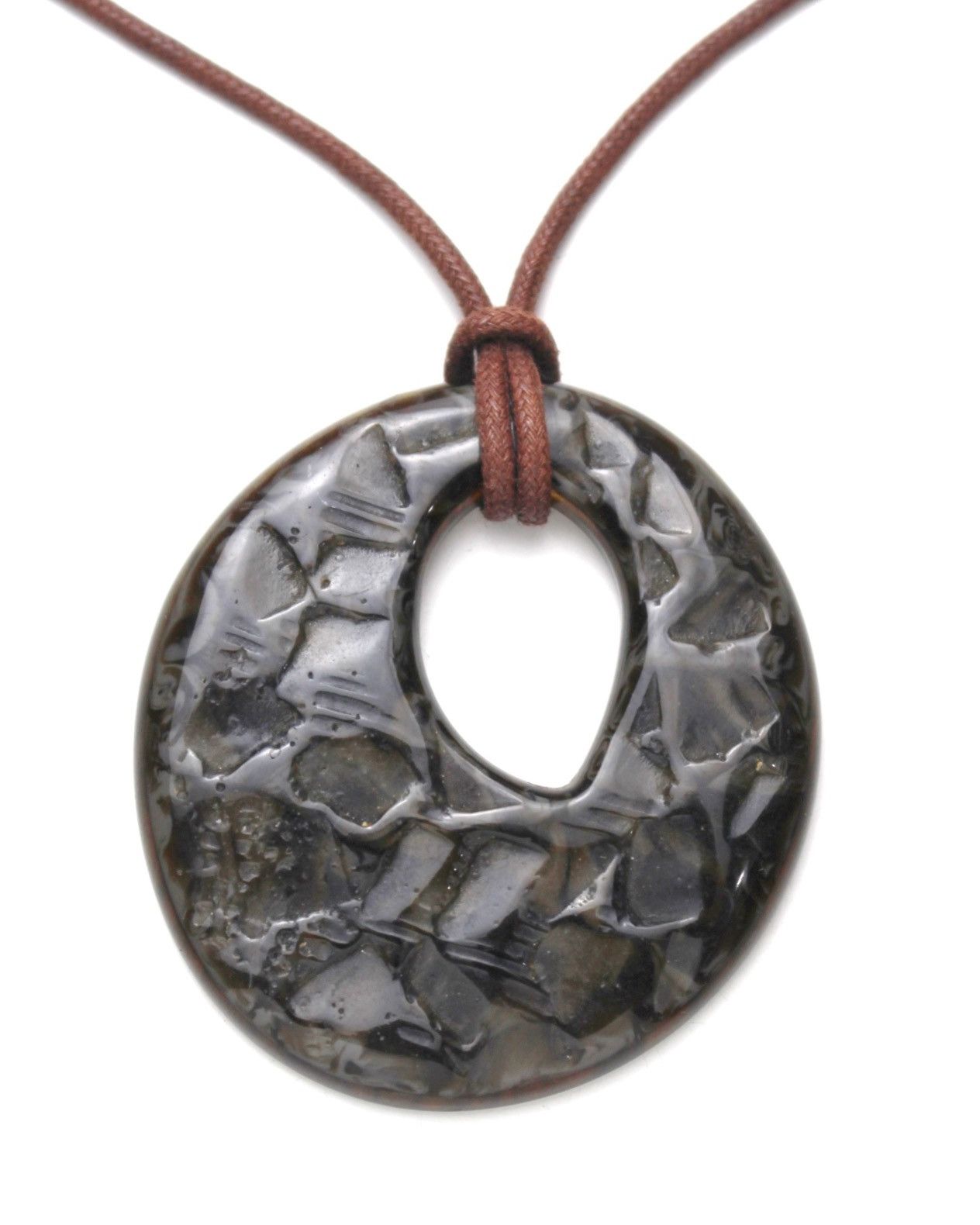 If Six Was Nine 2000S JAPANESE MADE RESIN STONE TEXTURED OVAL NECKLACE Size ONE SIZE - 2 Thumbnail