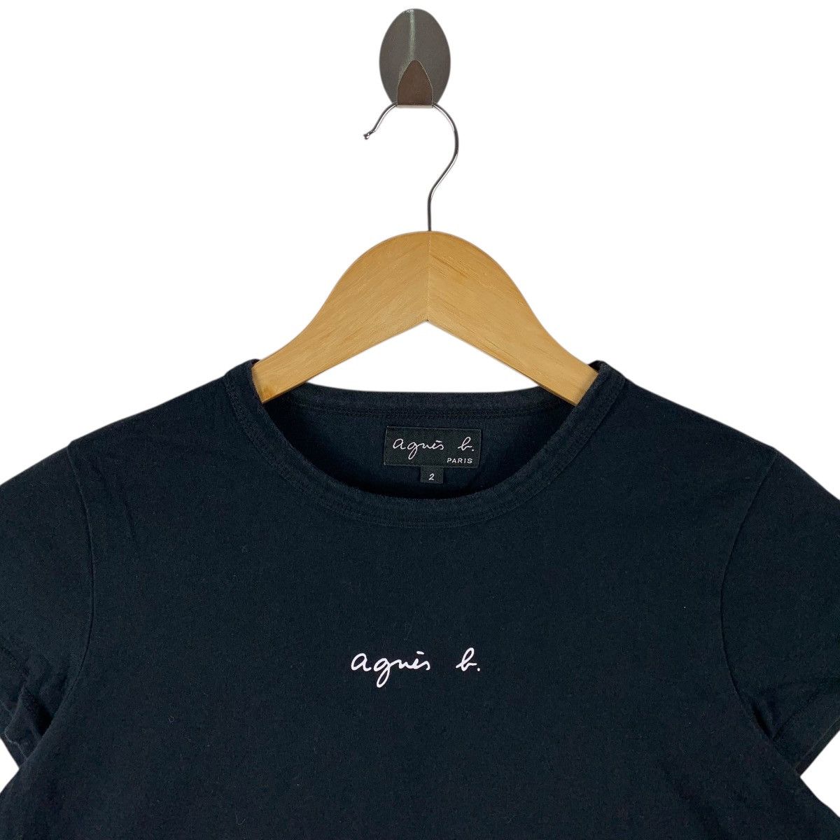 agnes b. Agnes b. Paris Minimalist Script Logo Tee Size XS / US 0-2 / IT 36-38 - 2 Thumbnail