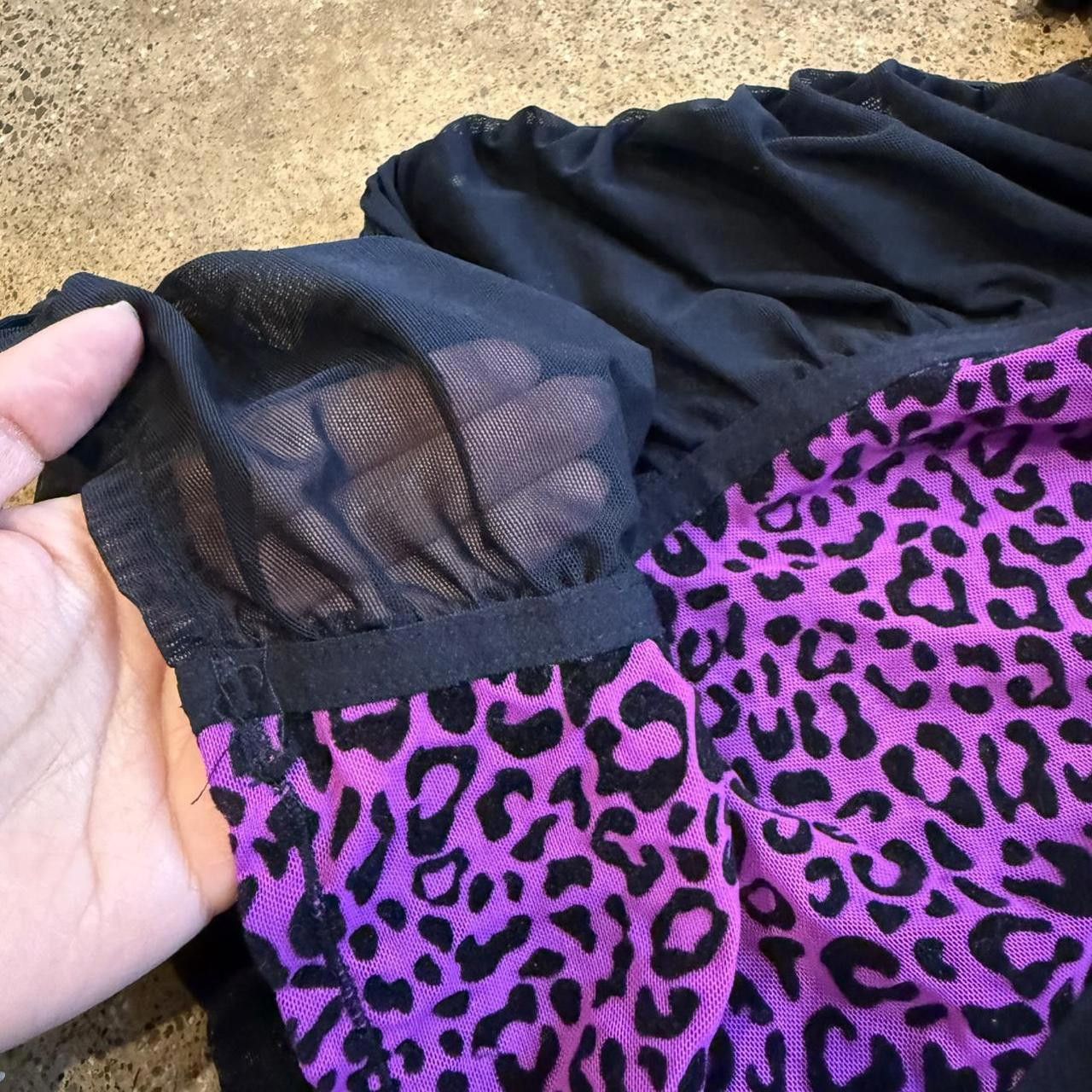 Designer Purple + Black Leopard Bustier Lingerie Top Size M / US 6-8 / IT 42-44 - 4 Thumbnail