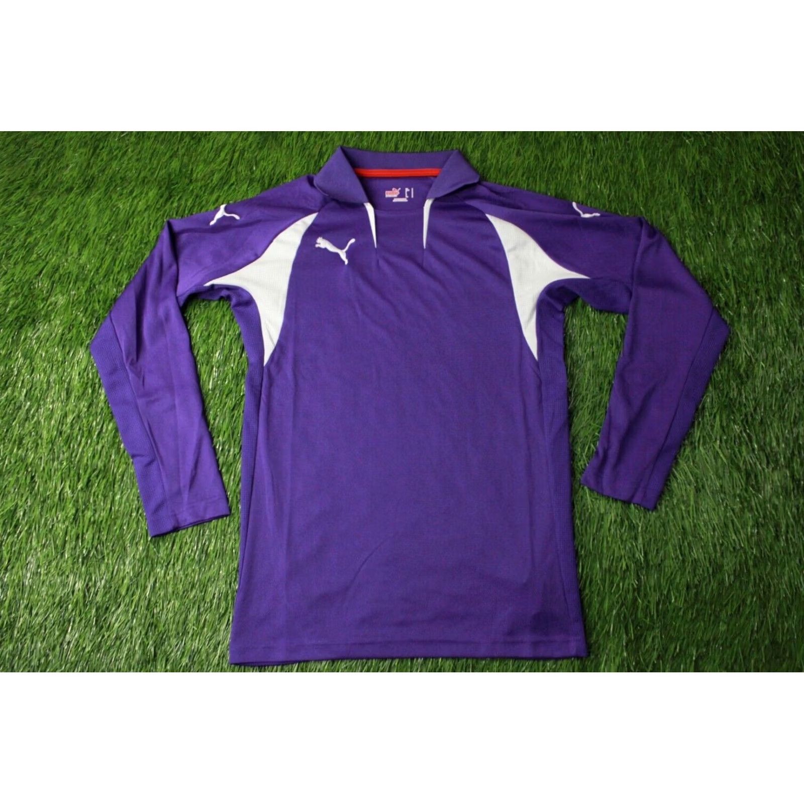 Puma PUMA ORIGINAL MEN FOOTBALL SHIRT L/S CREW NECK SIZE S Violet and White JS Jersey T-Shirt 2000s Mens Size US S / EU 44-46 / 1 - 2 Thumbnail