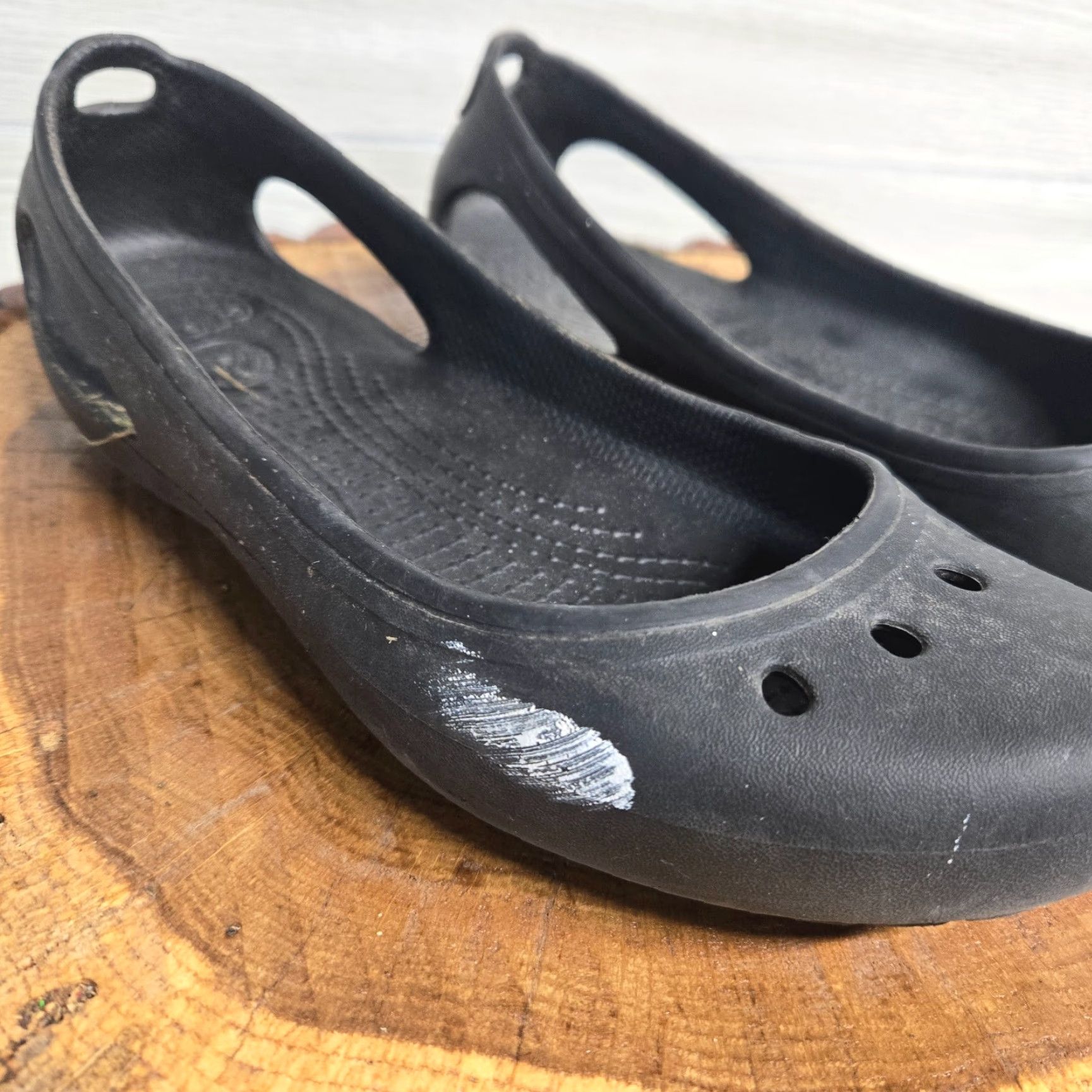 Crocs Crocs Sl ip-On Flats Black Mary Jane Ballet Adult Women's Size 7 Slip-On Shoes Comfort Rubber Upper Insole Crocs Kadee Size US 7 / IT 37 - 2 Thumbnail