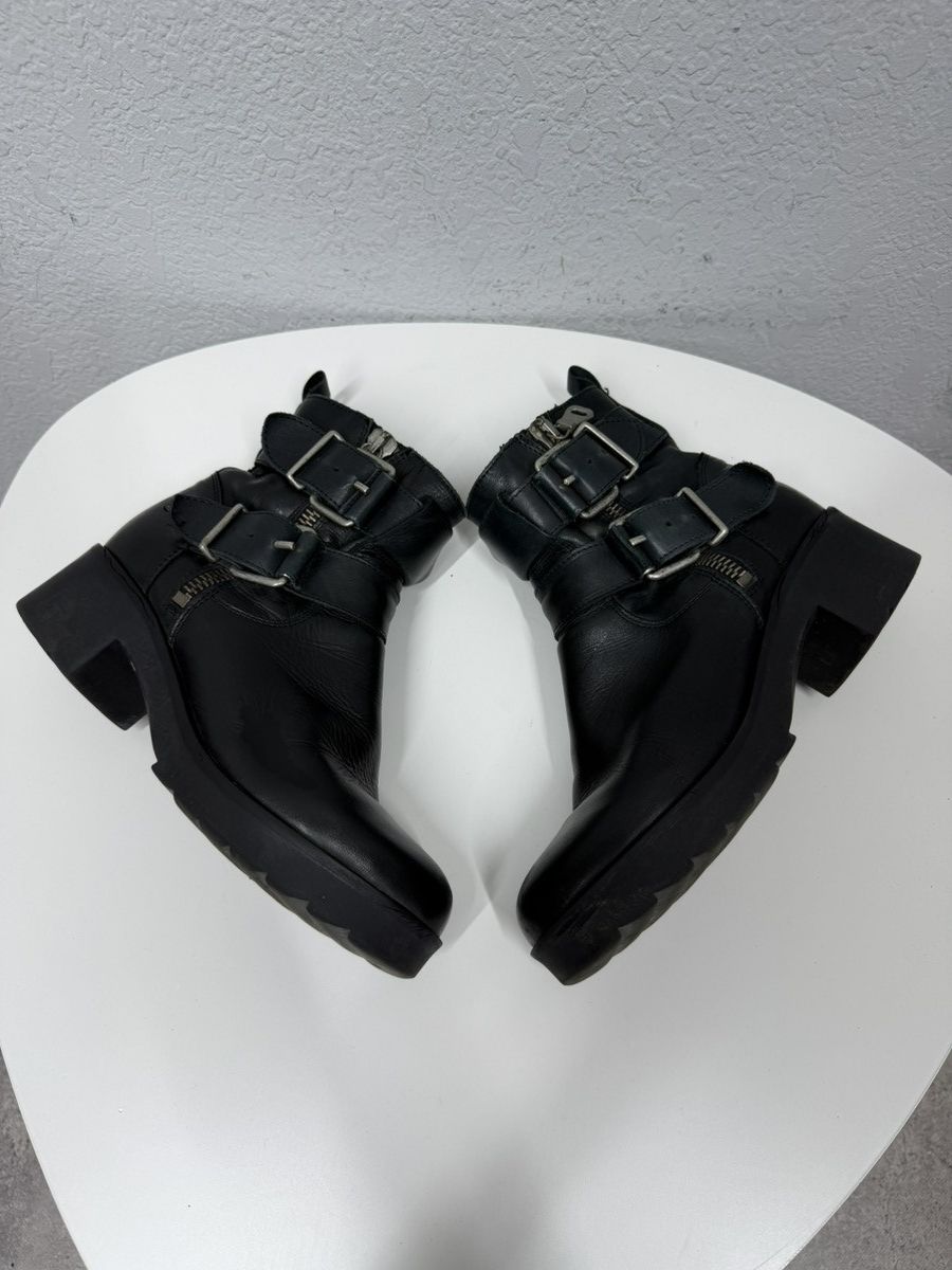 Vintage Vintage Italian AS 98 Rick Owens Style Leather Biker Boots Size US 6.5 / EU 39-40 - 9 Thumbnail