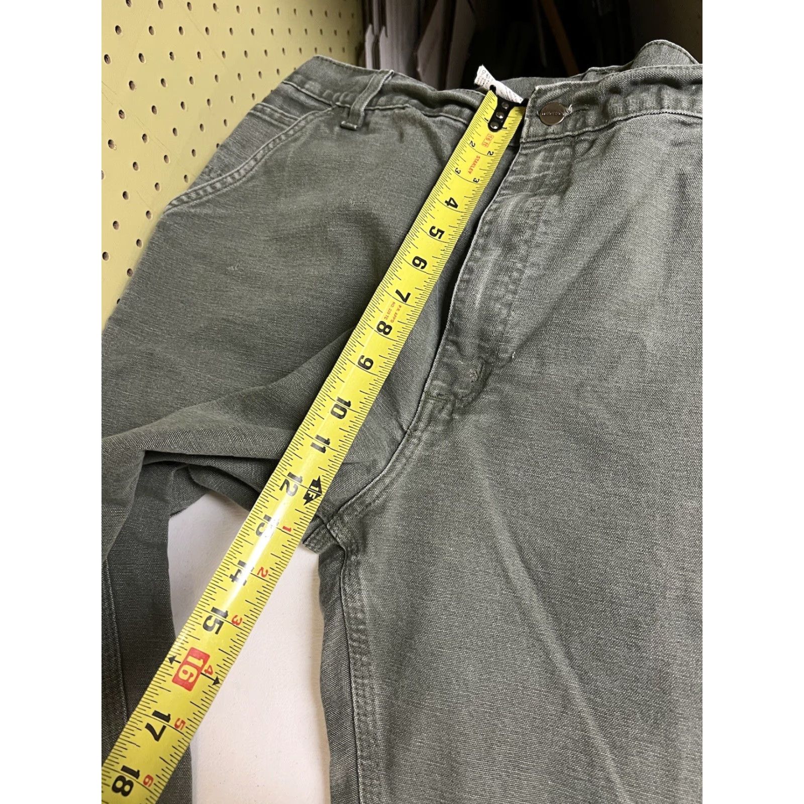 Carhartt Carhartt Jeans - Mens Regular 39x34 Carhartt Original Loose Fit Green Denim Straight Jeans Mens 39 Inseam 34 Cotton Button Zip NMX Size US 39 - 7 Thumbnail
