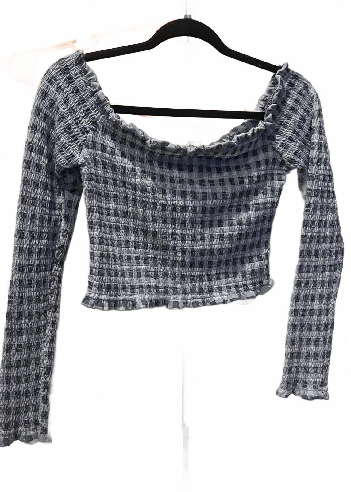 Other Wild Fable Women's Long Sleeve Smocked Crop Top - Size Small Size S / US 4 / IT 40 - 1 Thumbnail