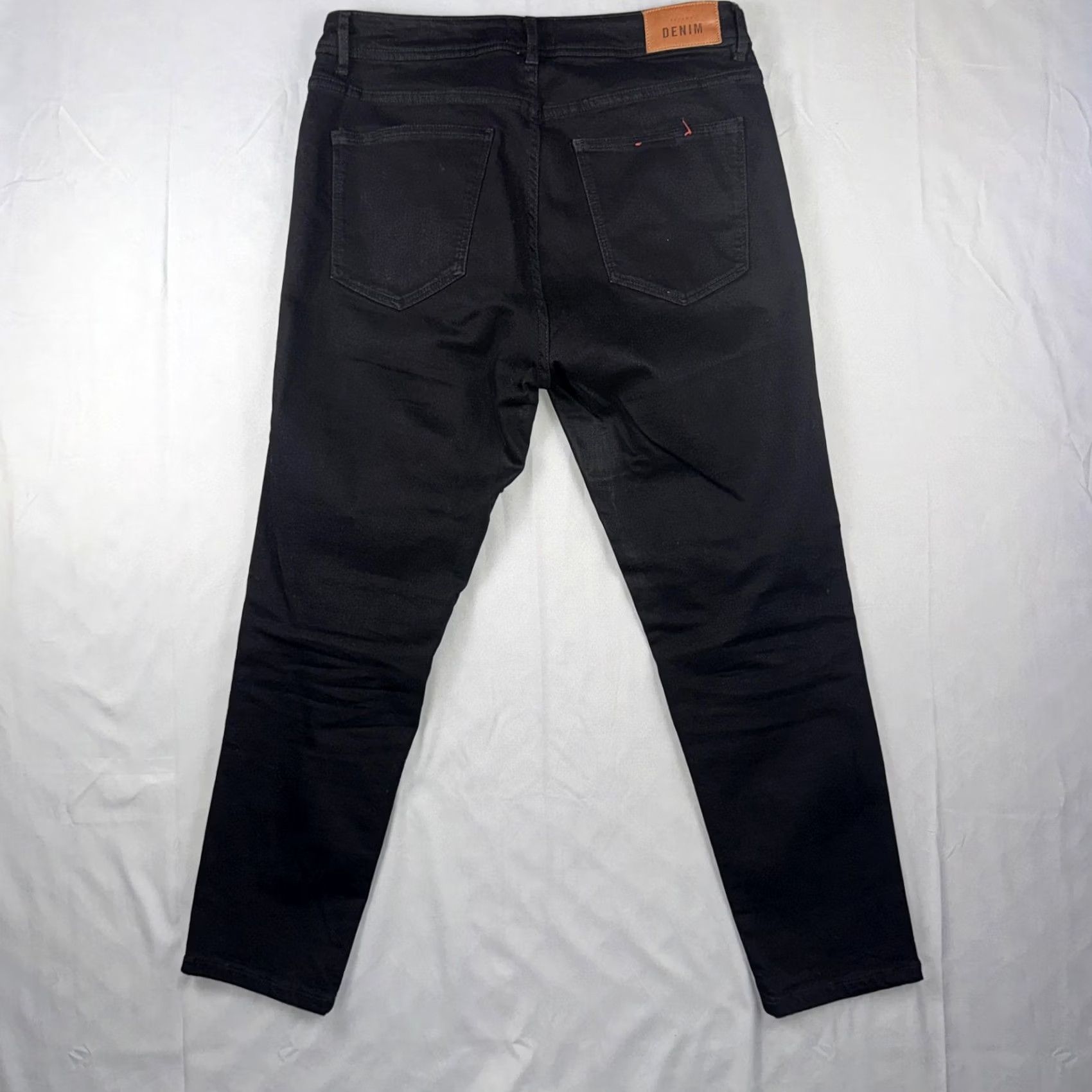 Vintage Sézane Jeans Mens 33x30 Black Dark Wash Slim Tapered Stretch Denim Pants Size US 33 - 2 Thumbnail