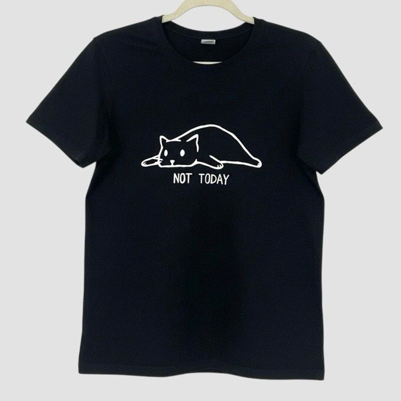 Other Yummie Black & White Not Today Cat Graphic Short Sleeve Tee Size M / US 6-8 / IT 42-44 - 1 Thumbnail