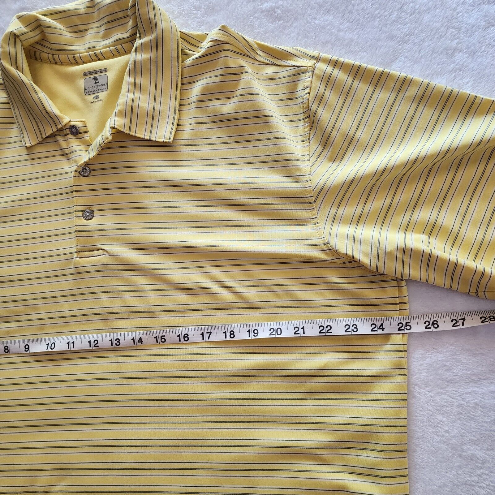 Other Lone Cyprus Yellow Polo Shirt Golf Luxury Performance Stripe Size US XXL / EU 58 / 5 - 3 Thumbnail