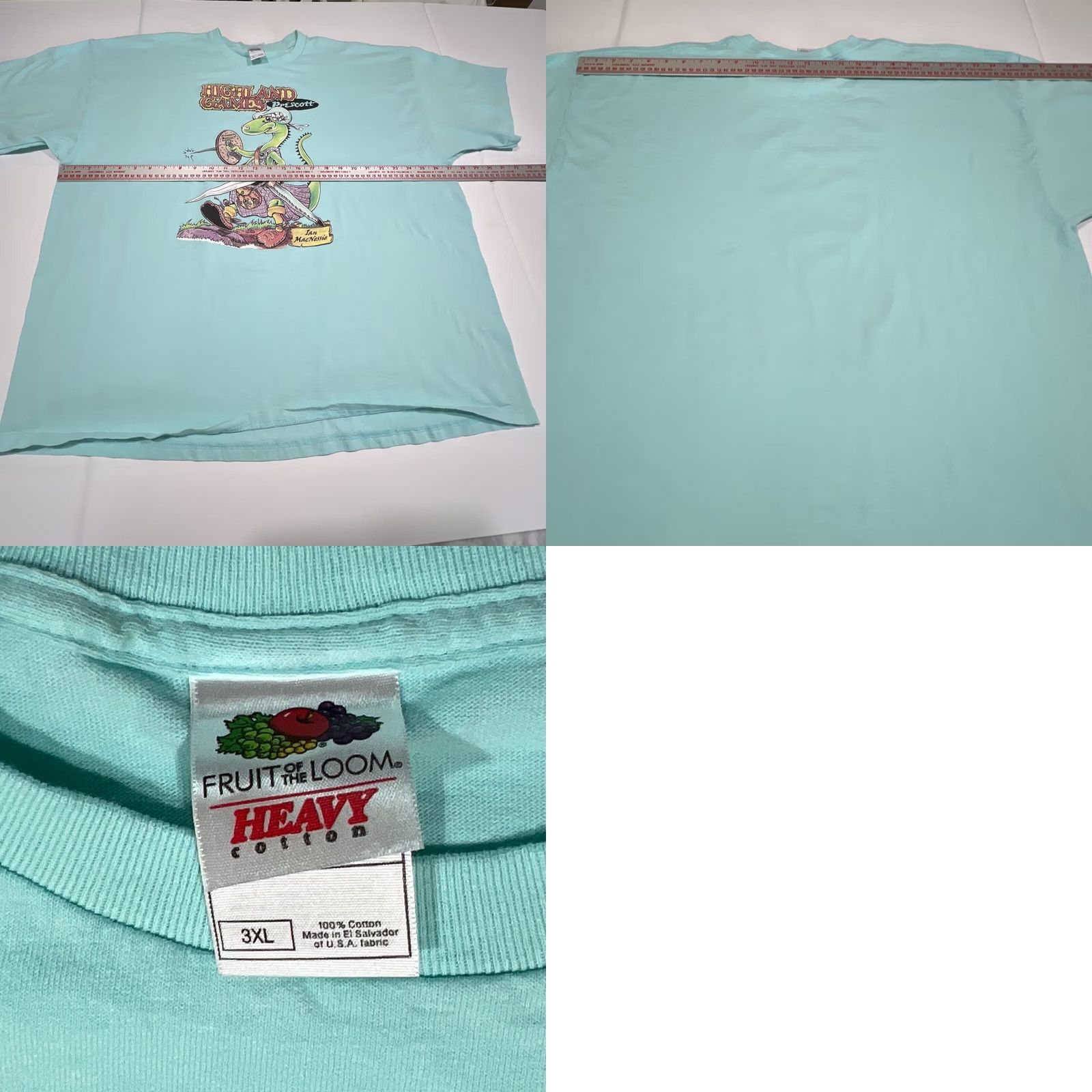 Vintage VINTAGE AriZona Highland Games T Shirt 3XL Aqua Graphic Renaissance Dinosaur Mens Size US XXL / EU 58 / 5 - 8 Thumbnail