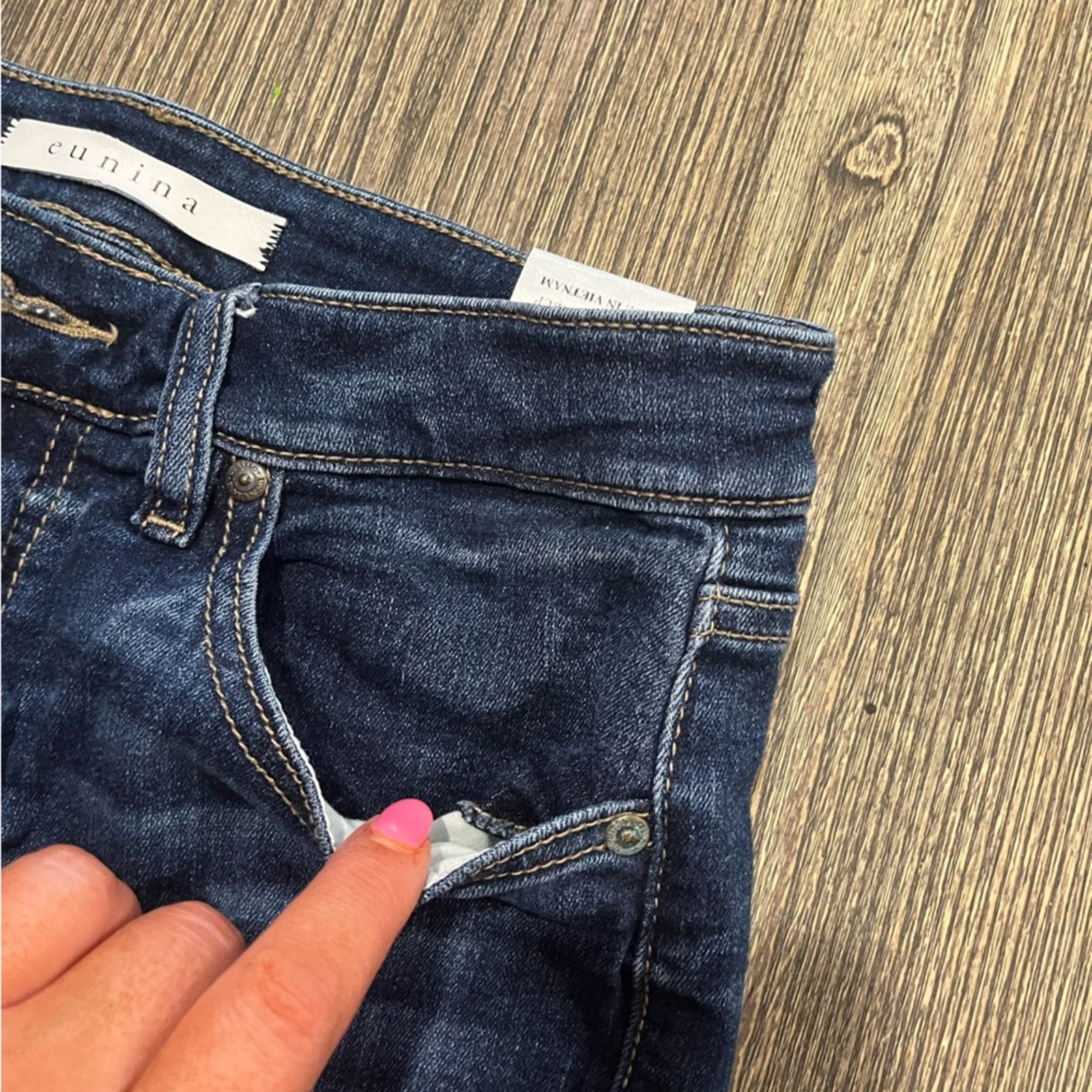 Vintage Cunina Super High Rise Ankle Skinny Jeans Distressed Size 7 Size 28" / US 6 / IT 42 - 3 Thumbnail
