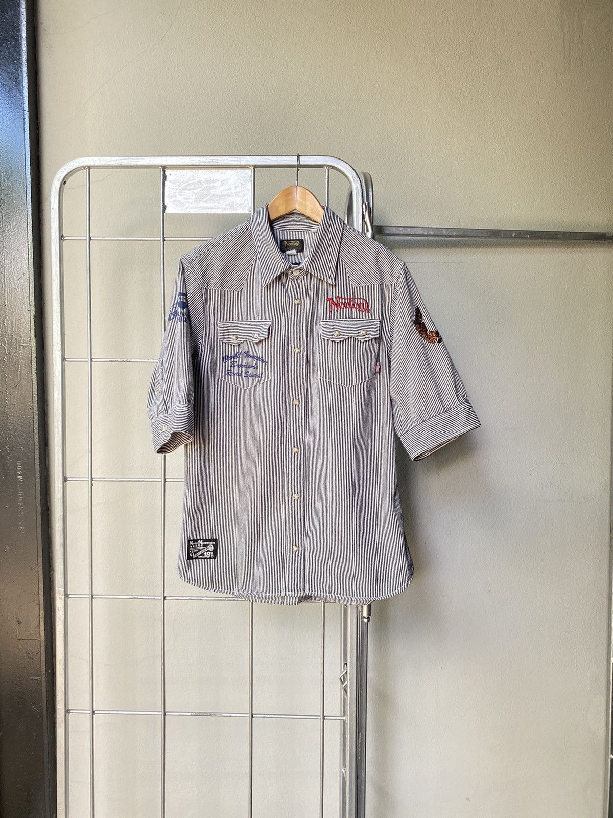 Norton Norton stripped embroidery shirt Size US M / EU 48-50 / 2 - 1 Thumbnail