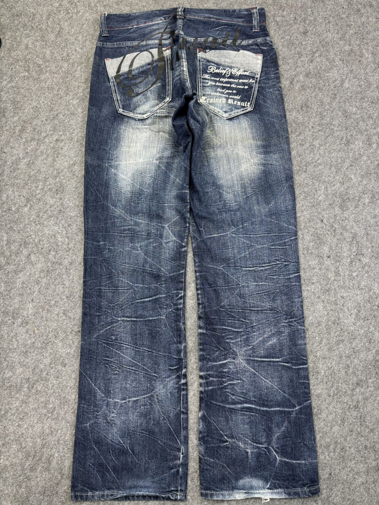 Japanese Brand 💥Wild Life Japan Street Fashion Crazy Fades Denim F871 Size US 32 / EU 48 - 16 Thumbnail