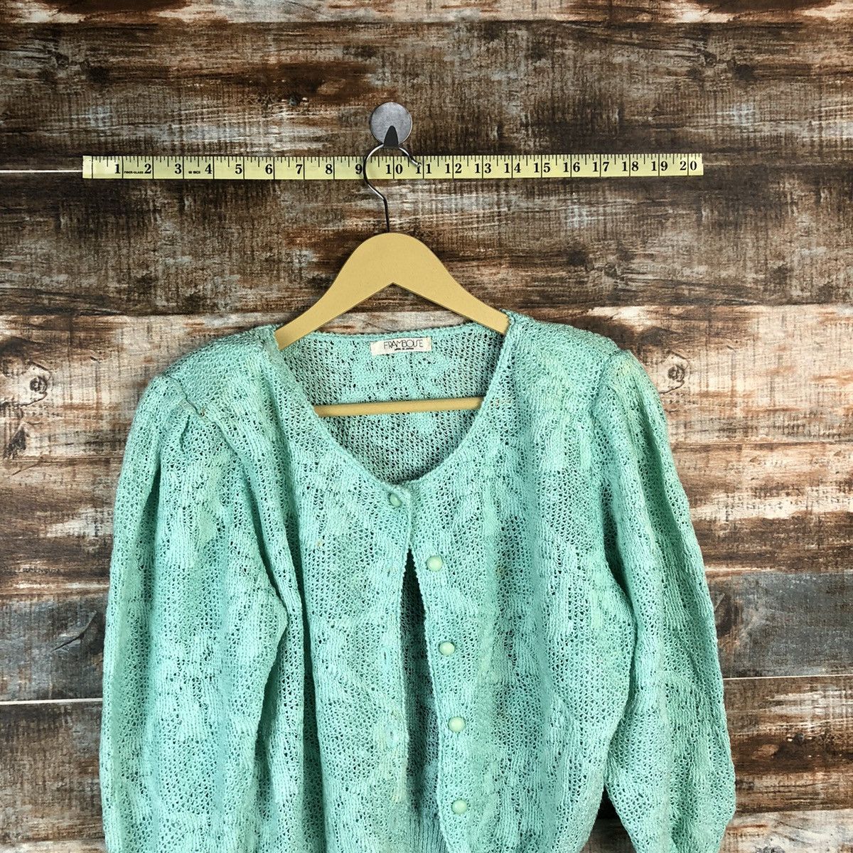 Homespun Knitwear × Japanese Brand Framboise Green Cardigan Knitwear #A963 Size S / US 4 / IT 40 - 2 Thumbnail