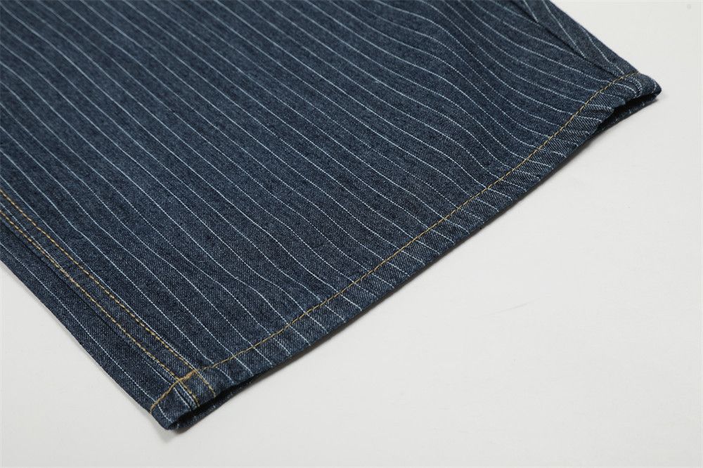 Jean Men's loose street wide-leg striped workwear sickle jeans Size US 32 / EU 48 - 5 Thumbnail