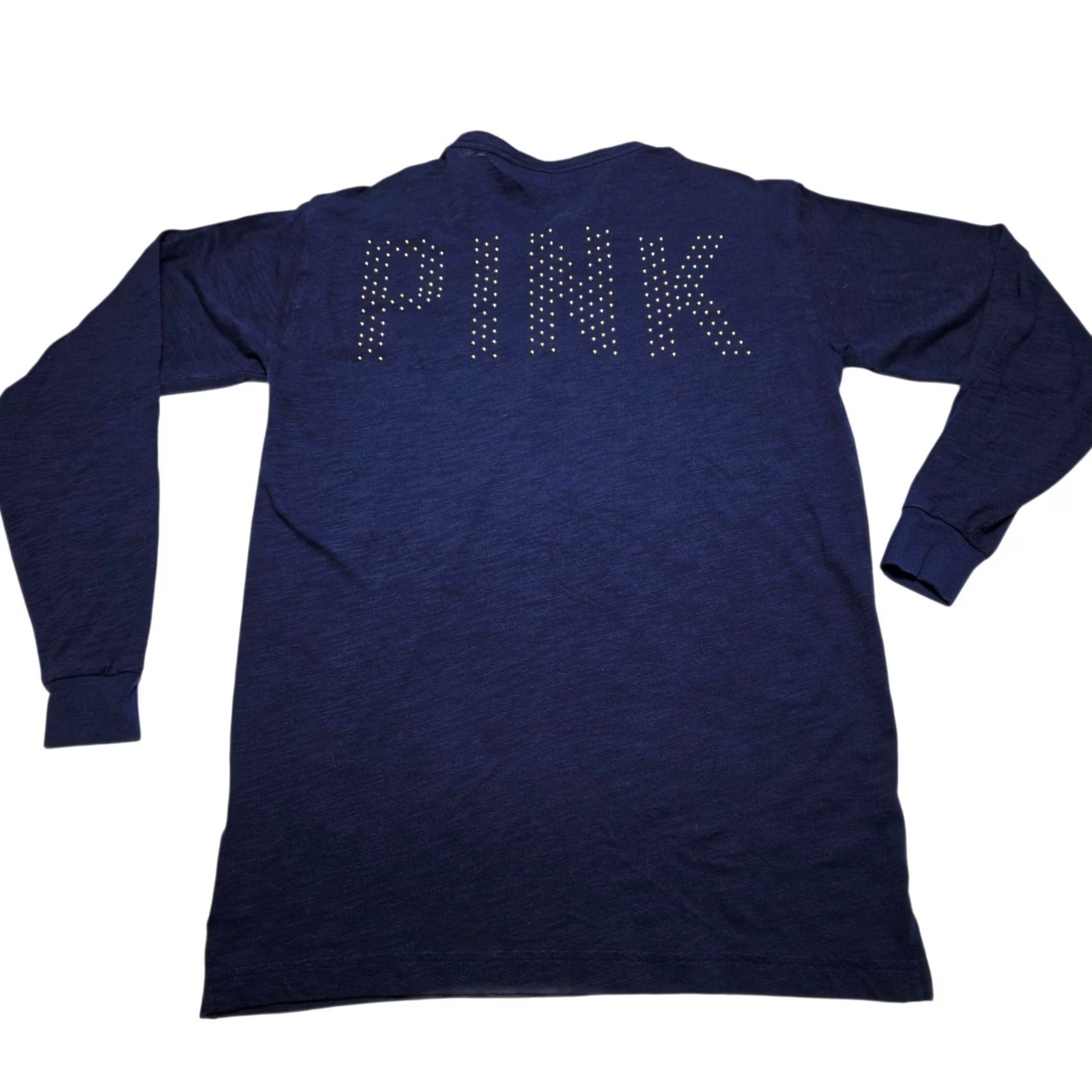 Victoria's Secret V S Victoria Secret Pink Long Sleeve Shirt Lace Up Embellished XS Blue Womens T-Shirt Size XS / US 0-2 / IT 36-38 - 4 Thumbnail