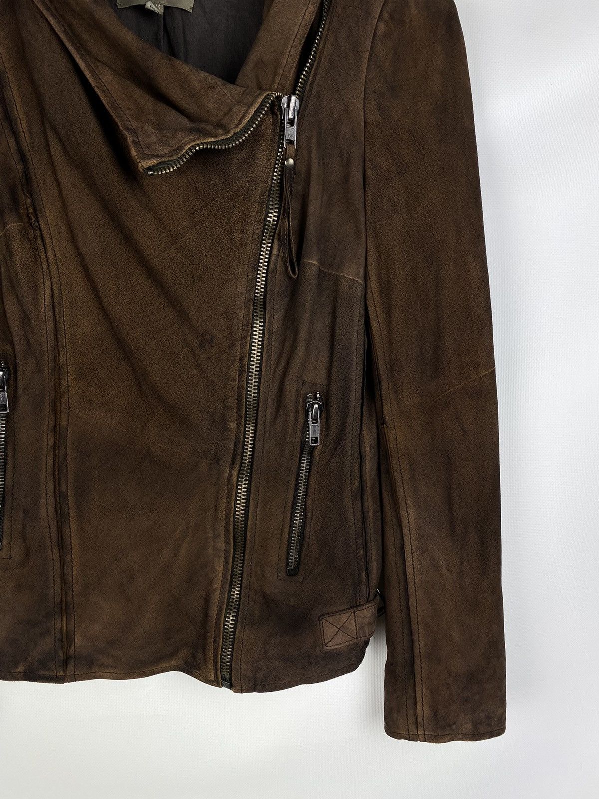 Designer × Muubaa Muubaa ladies goat suede avant-garde biker jacket Size M / US 6-8 / IT 42-44 - 6 Thumbnail