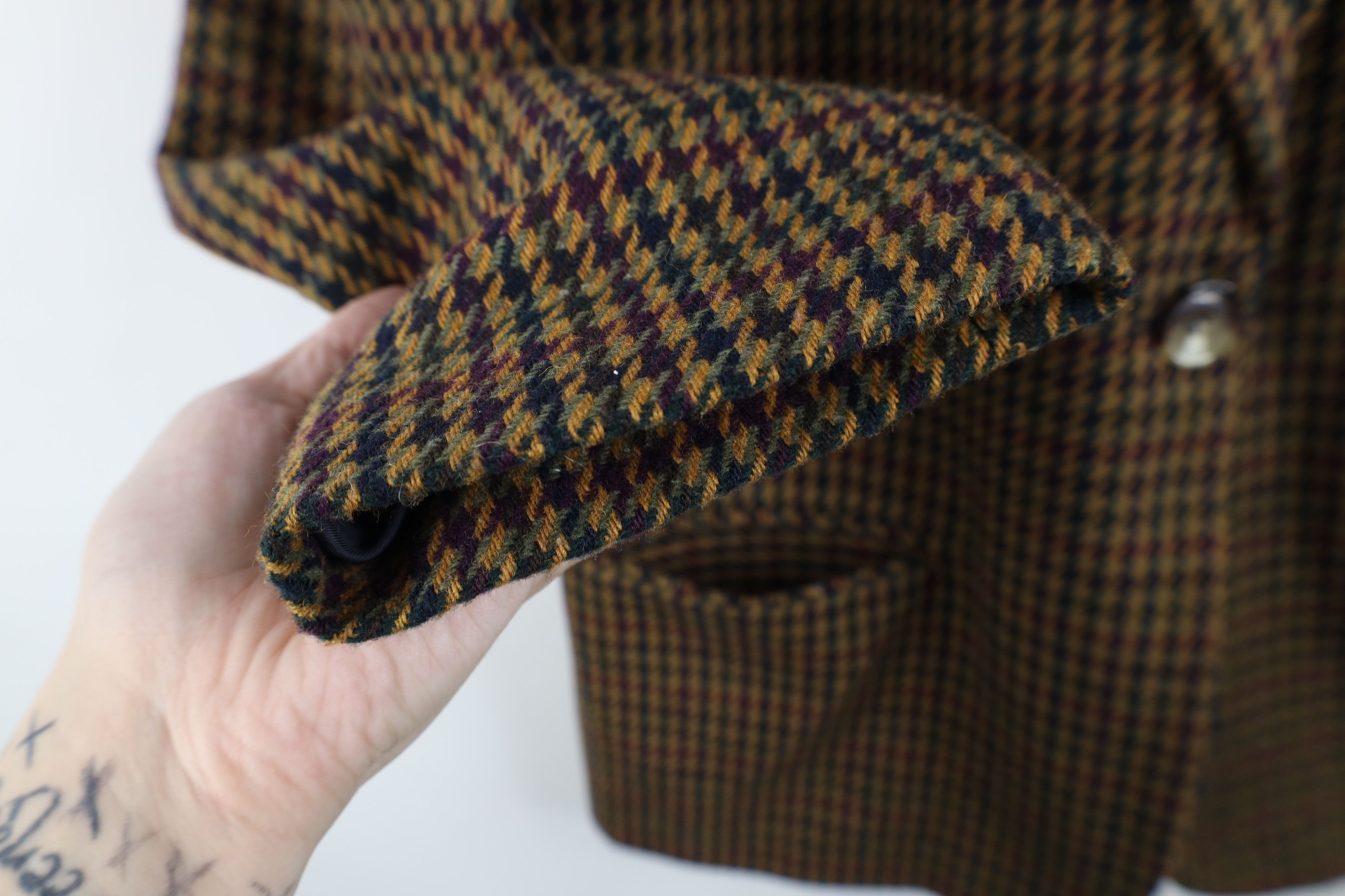 Vintage Vintage 90s Streetwear Houndstooth Wool Suit Blazer Jacket Size XL / US 12-14 / IT 48-50 - 6 Thumbnail