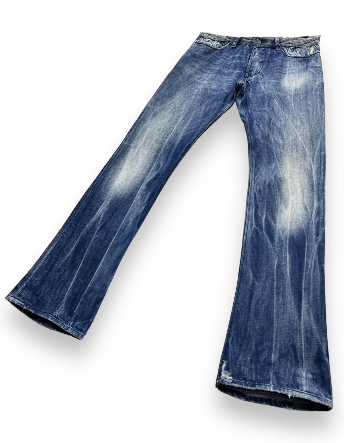 Diesel 🔥DIESEL ACID WASH Distressed Italian Denim FLARE Jeans Size US 30 / EU 46 - 4 Thumbnail