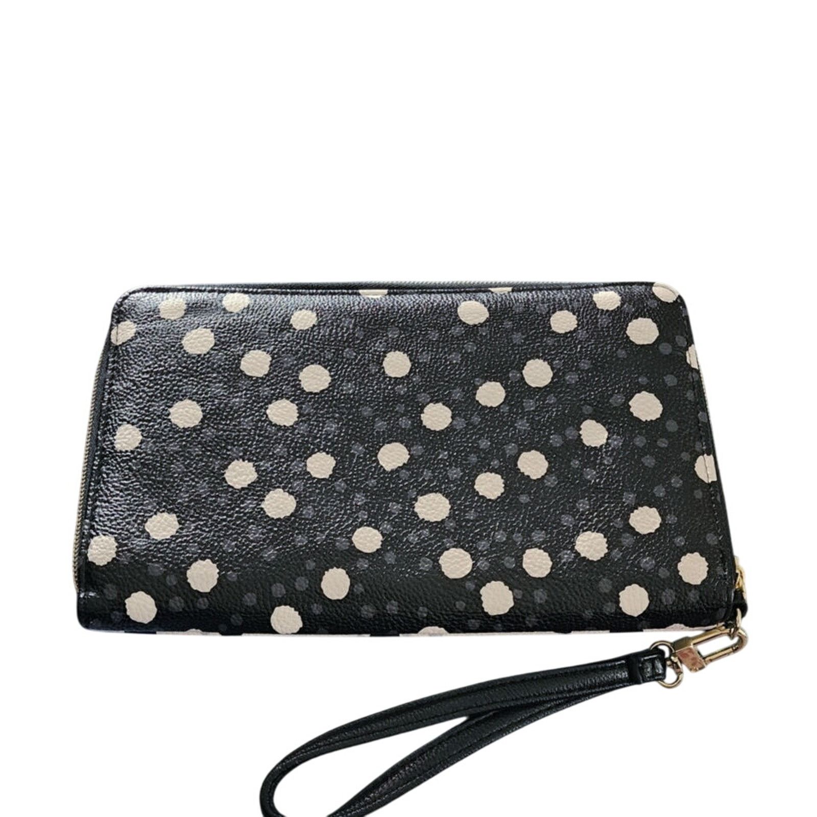 Betsey Johnson Betsey Johnson 9" Clutch Wallet Polka Dot Black White Gray Size ONE SIZE - 2 Thumbnail