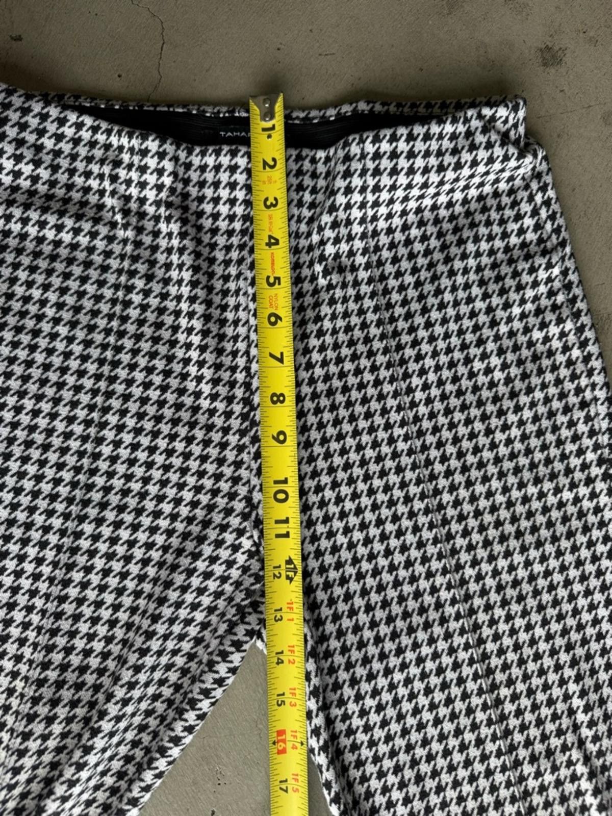 Elie Tahari Tahari / Houndstooth Cropped Stretch Pants / Black White Size 36" / US 14 / IT 50 - 4 Thumbnail